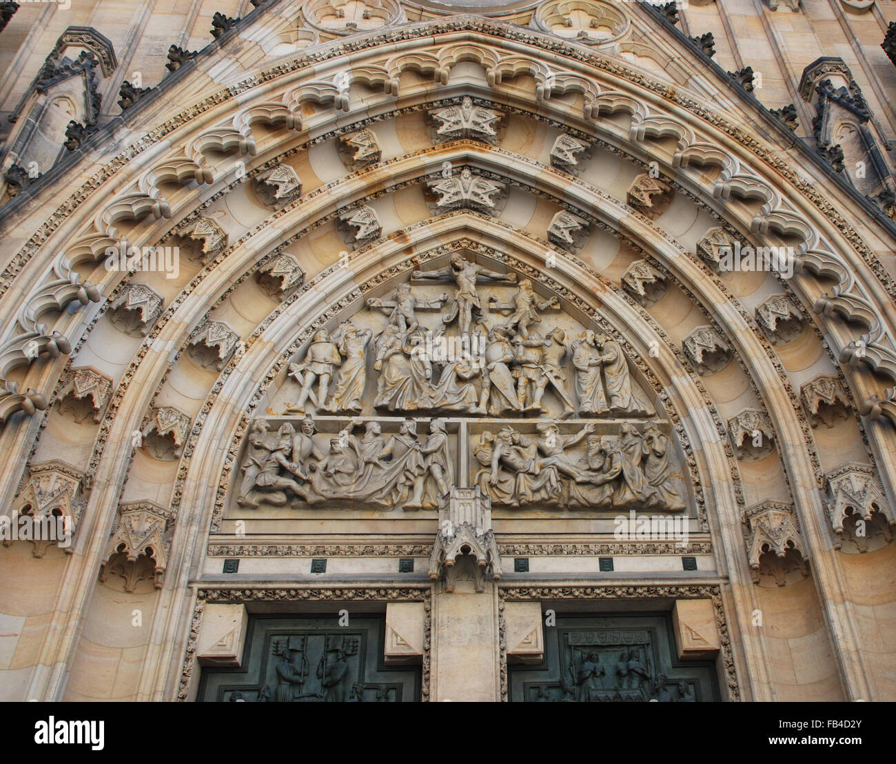 St Vitus Cathedral main entrance door Prague Czech Republic Stock Photo