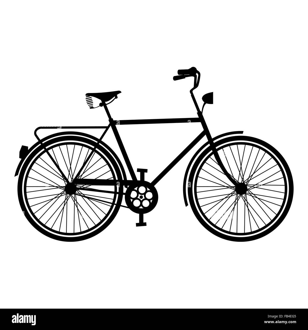 Retro bike silhouette concept, isolated bicycle outline on white background. EPS10 vector. Stock Vector