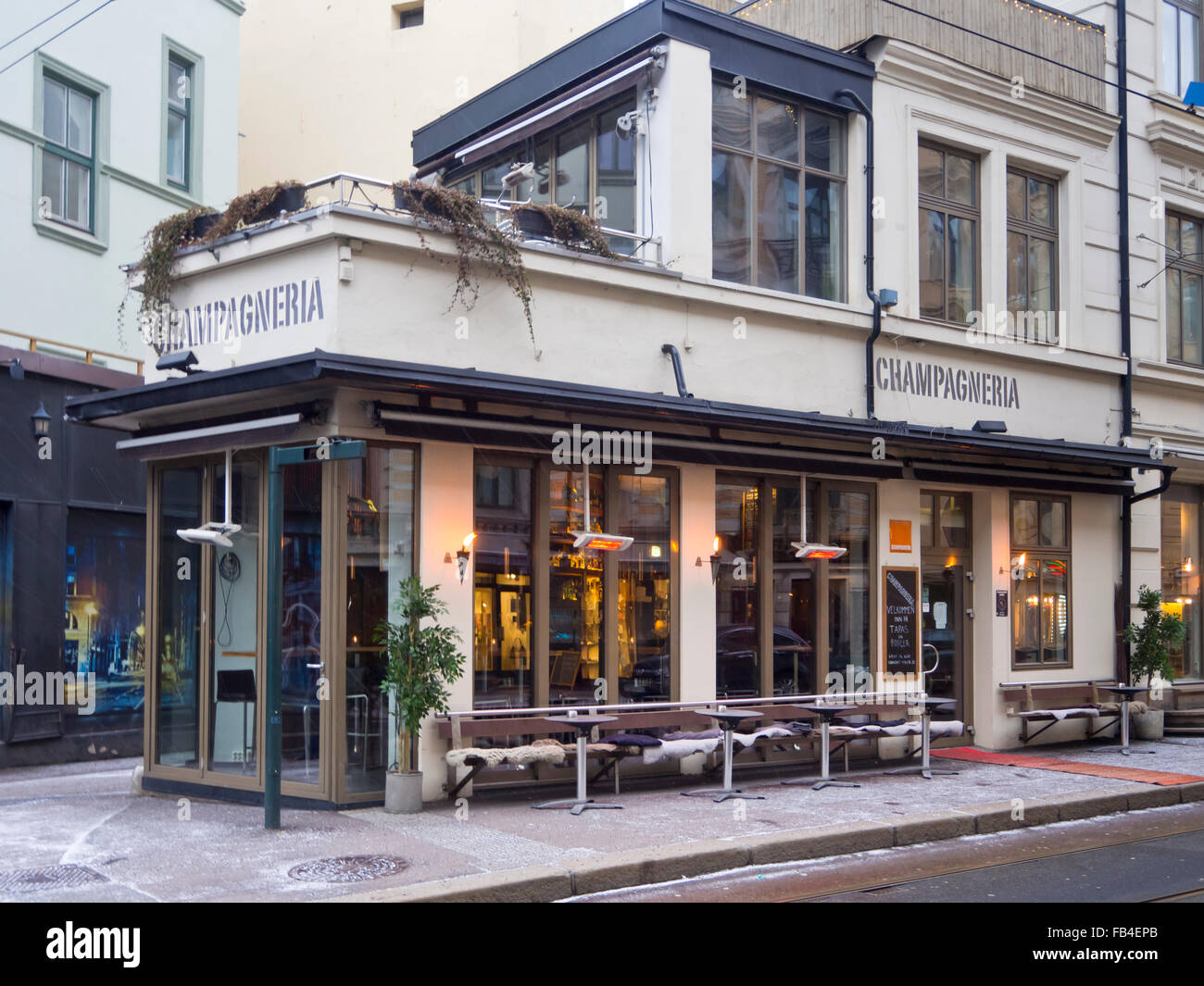 Champagneria bar in Frognerveien, Oslo Norway had to fight to the supreme  court for the right to their name Stock Photo - Alamy