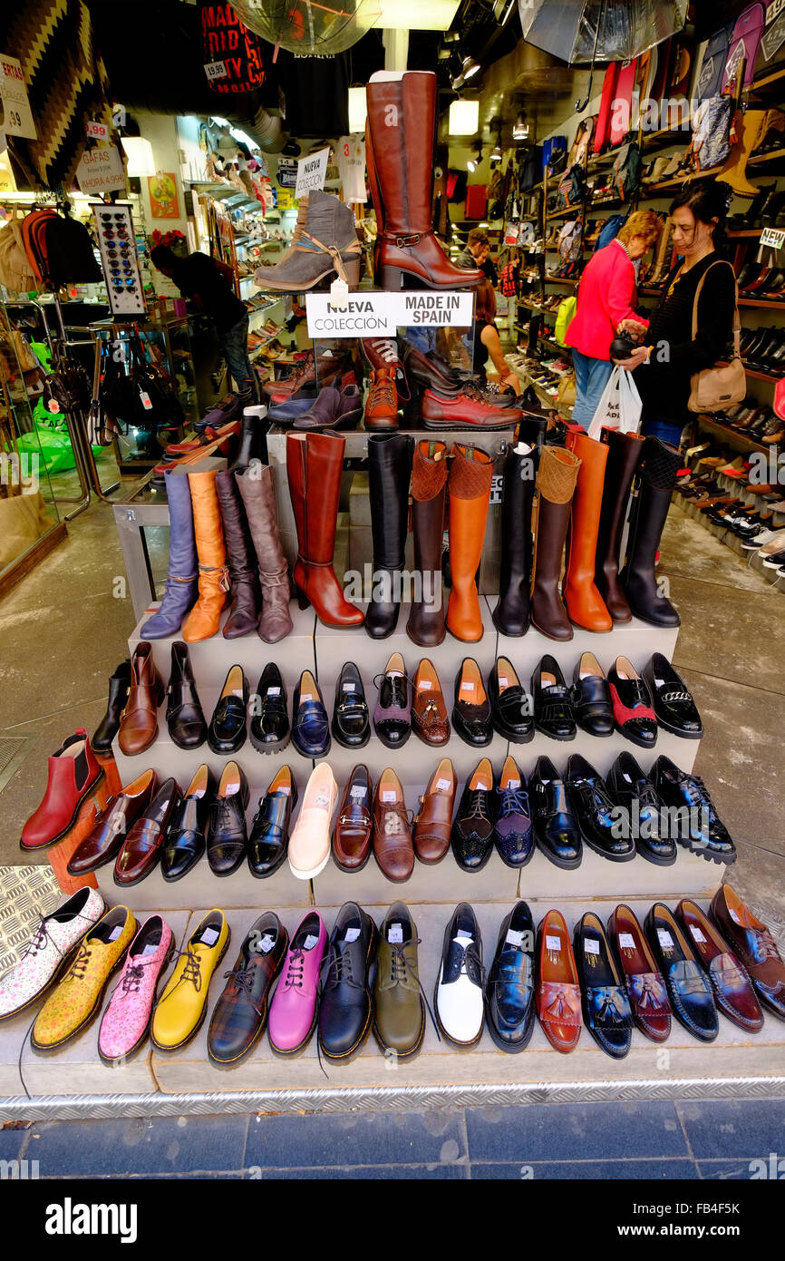 Leather Shoes Boots Store Madrid Spain ES Stock Photo - Alamy
