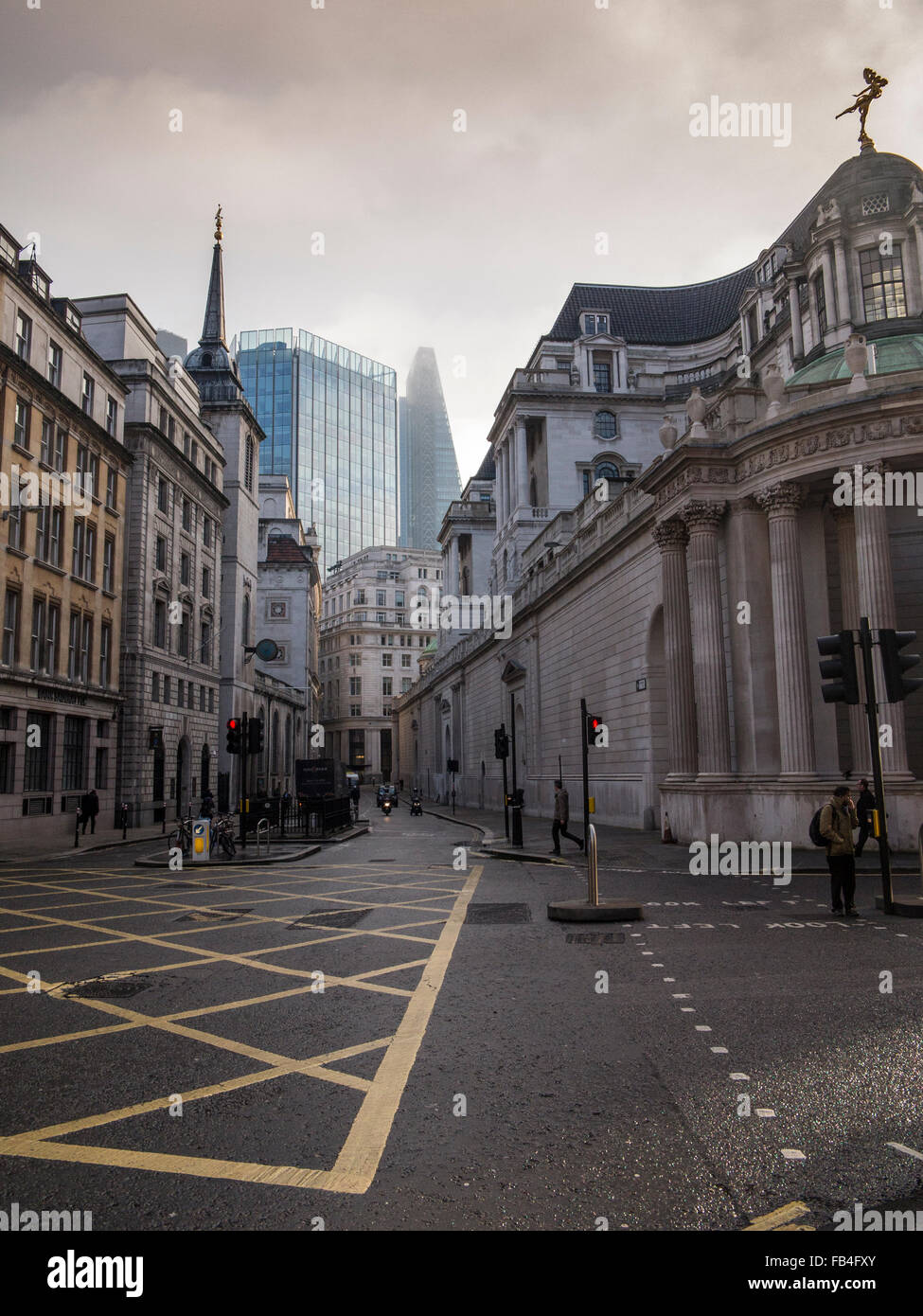 A deserted City of London Financial district a post brexit scene? Stock Photo