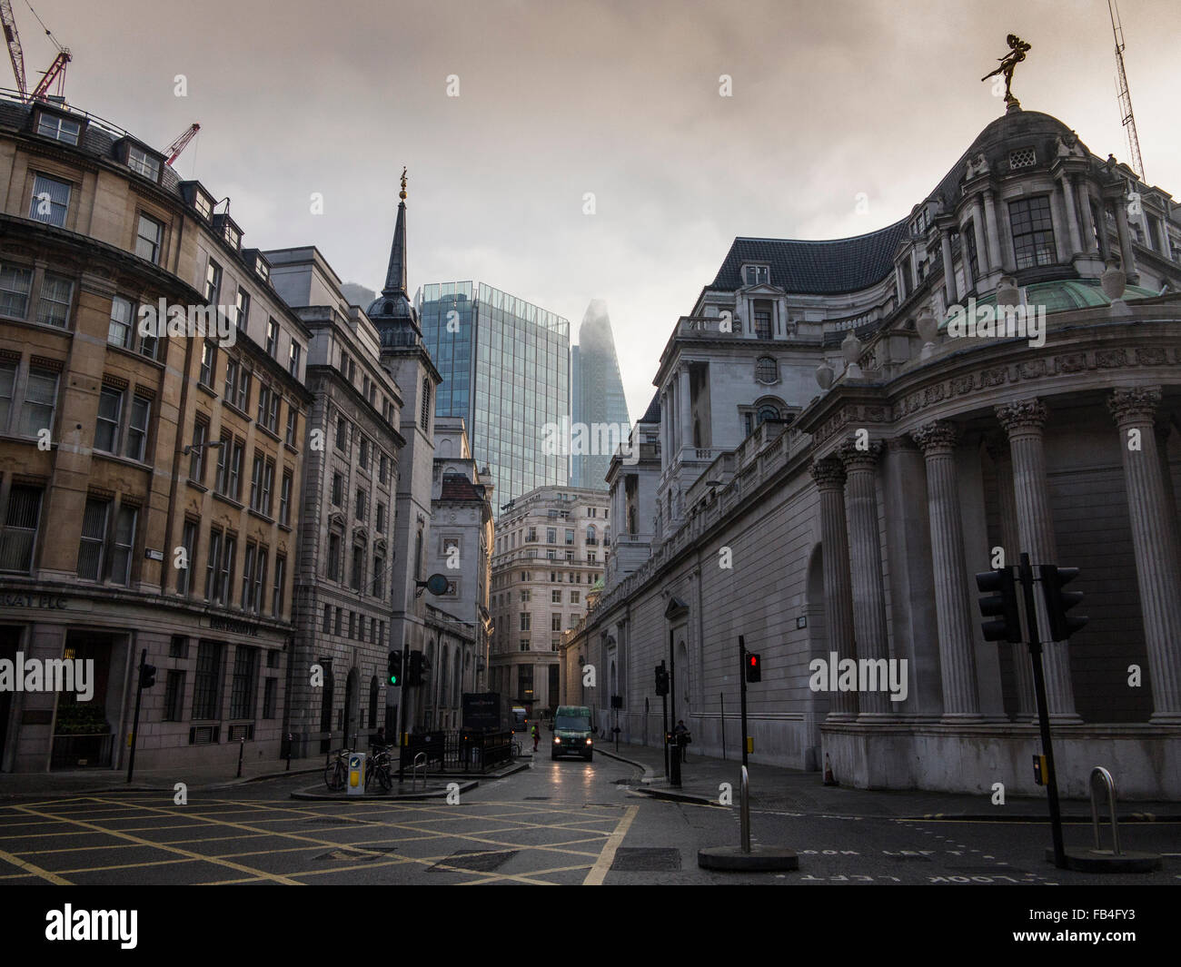 A deserted City of London Financial district a post brexit scene? Stock Photo