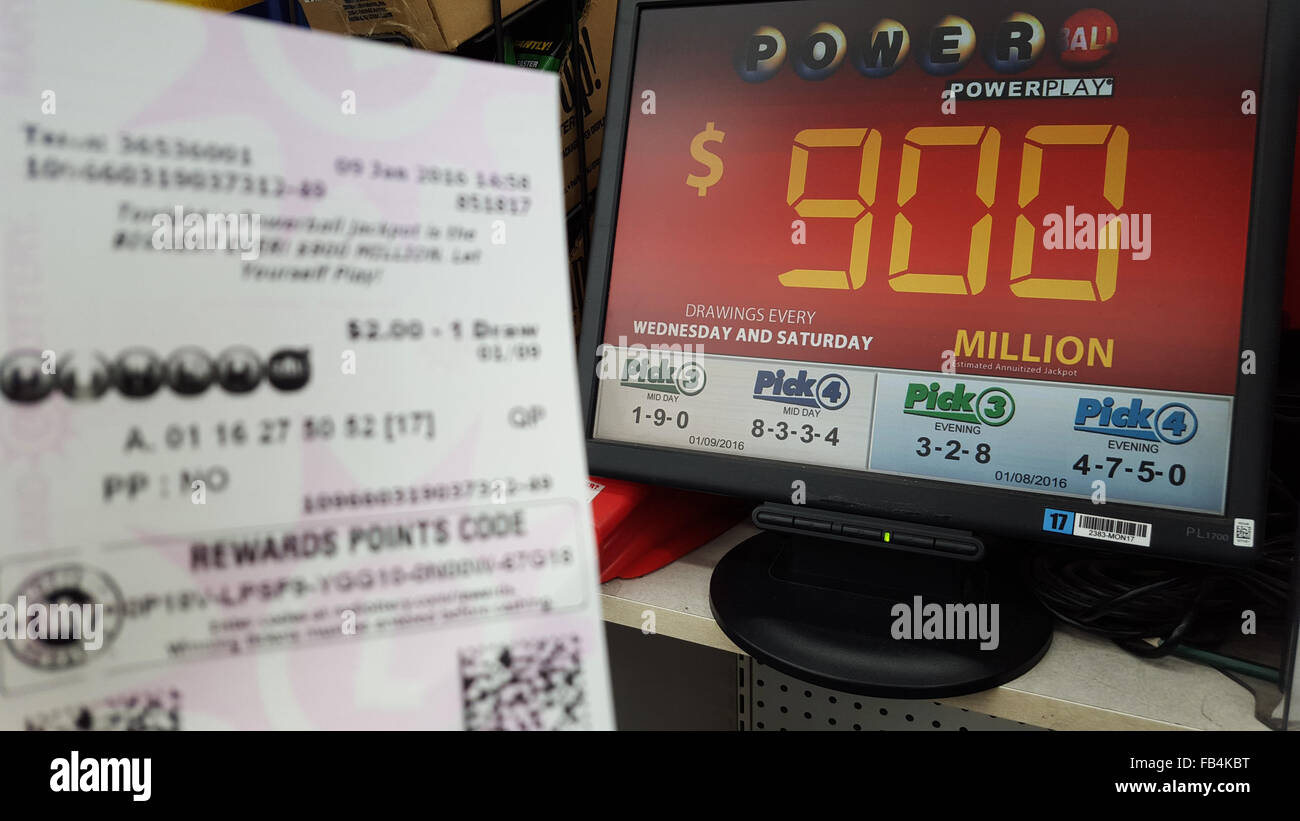 Bethesda, Maryland, USA. January 9, 2015. The largest Powerball lottery