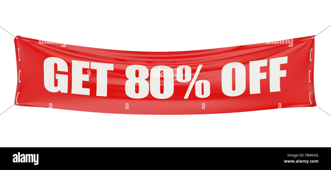 80 %, sale and discount concept isolated on white background Stock Photo