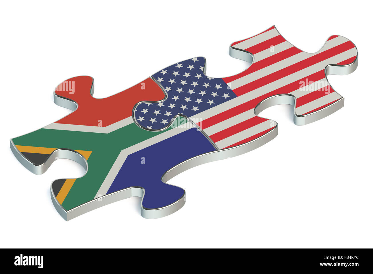USA and South Africa puzzles from flags Stock Photo