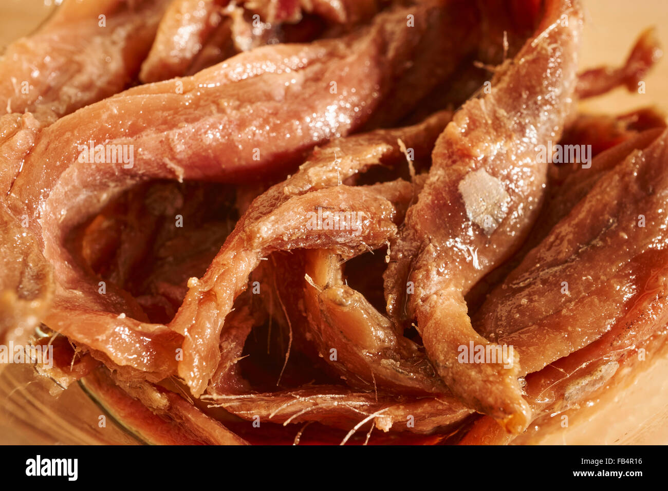 whole anchovy fillets Stock Photo
