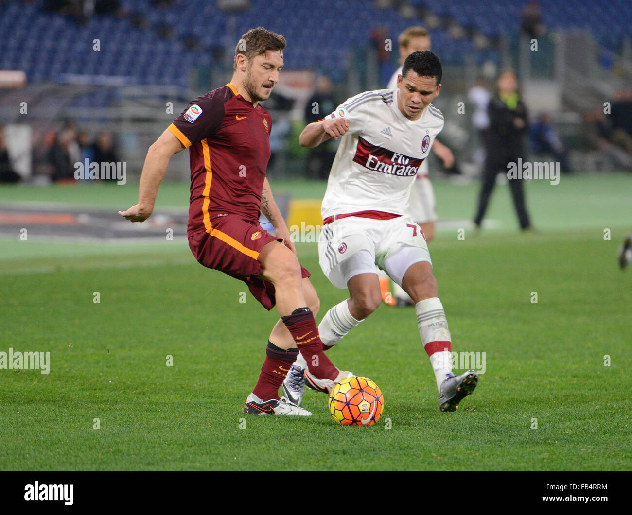 Rome, Italy. 09th Jan, 2016. Francesco Totti during the Italian Serie A football match A.S. Roma vs A.C. Milan at the Olympic Stadium in Rome, on january 09, 2016 Credit:  Silvia Lore'/Alamy Live News Stock Photo