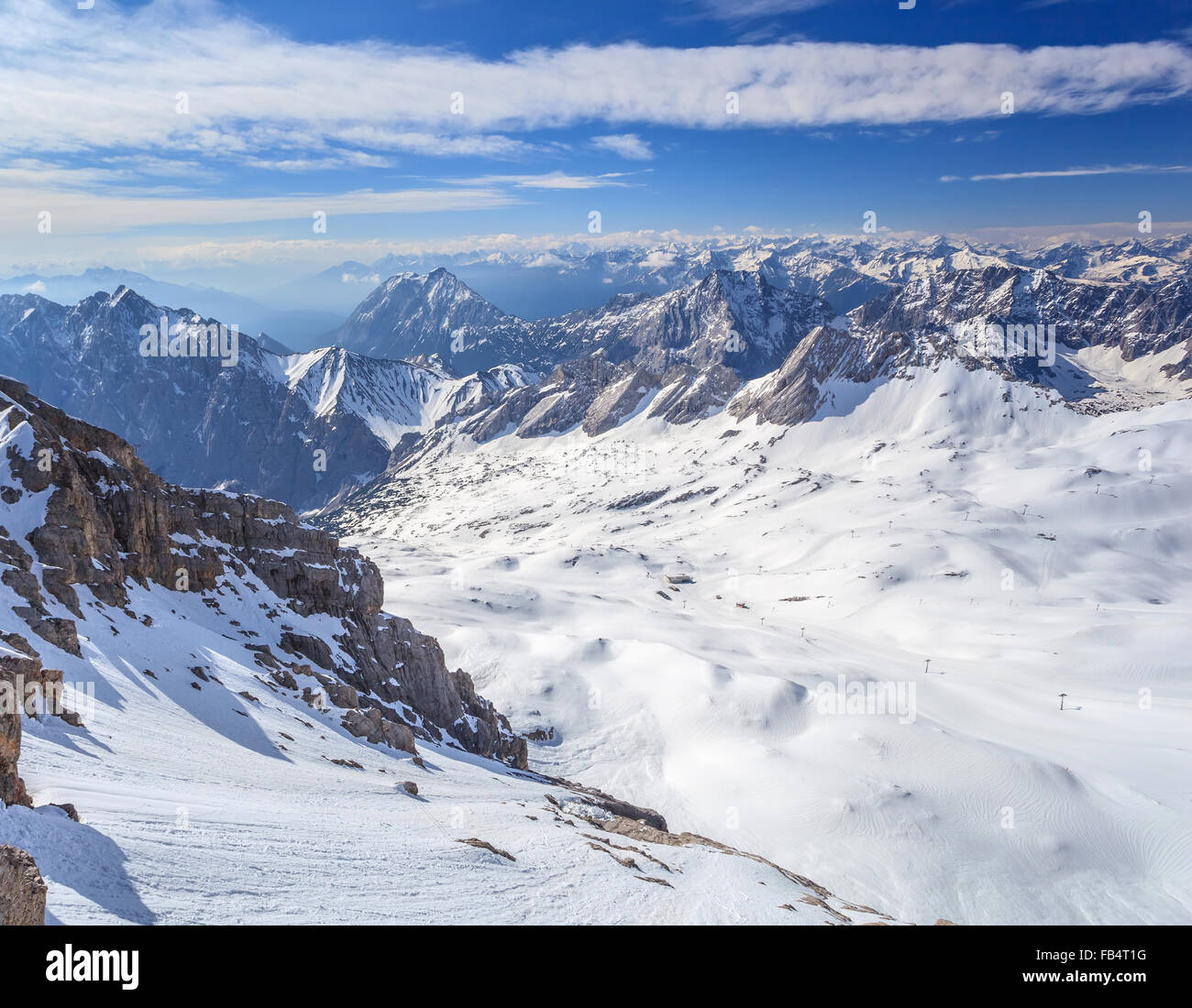 View from Zugspitze top of Germany Stock Photo - Alamy