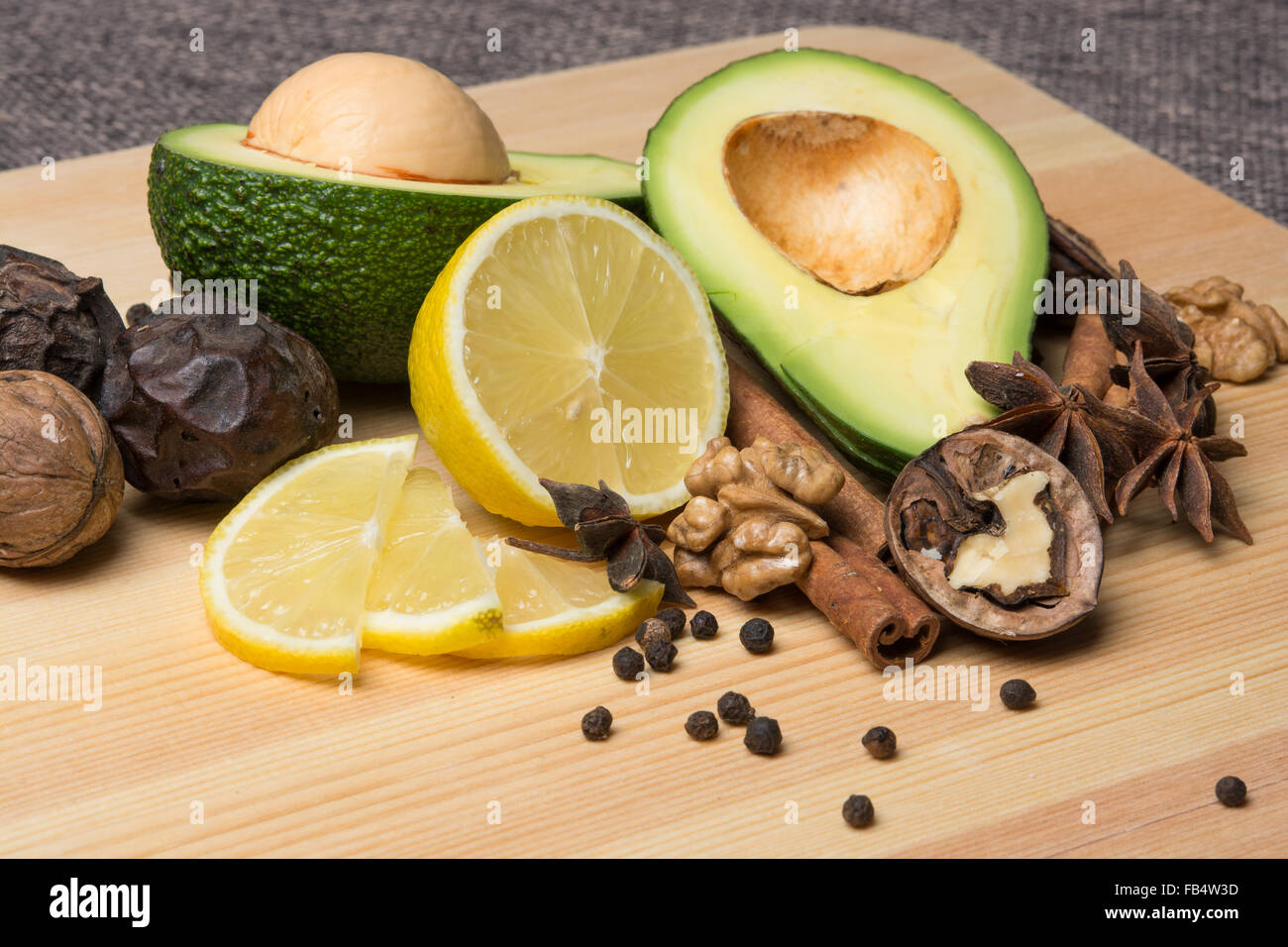 avocado green with juicy lemon Stock Photo