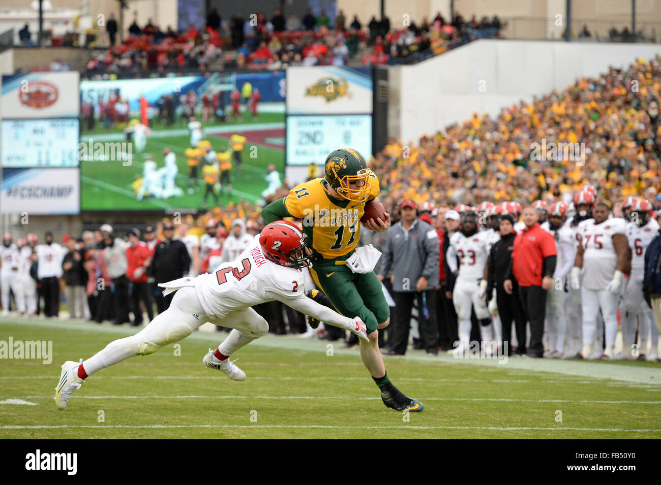 Frisco, Texas, USA. 9th Jan, 2016. North Dakota State Bison quarterback ...