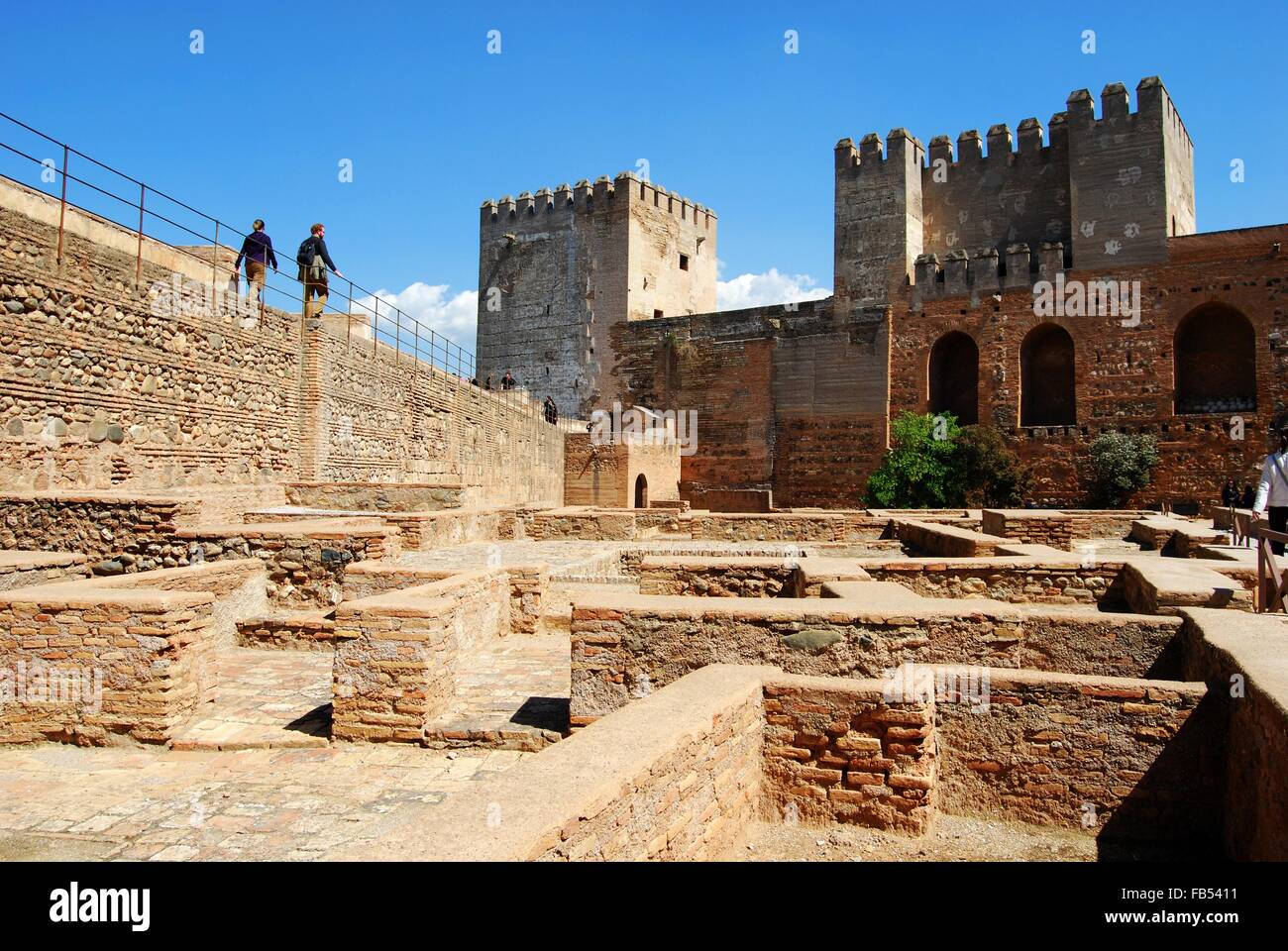 Dungeons and Castrense district (Mazmorras y Barrio Castrense) within Castle, Palace of Alhambra, Granada, Spain. Stock Photo