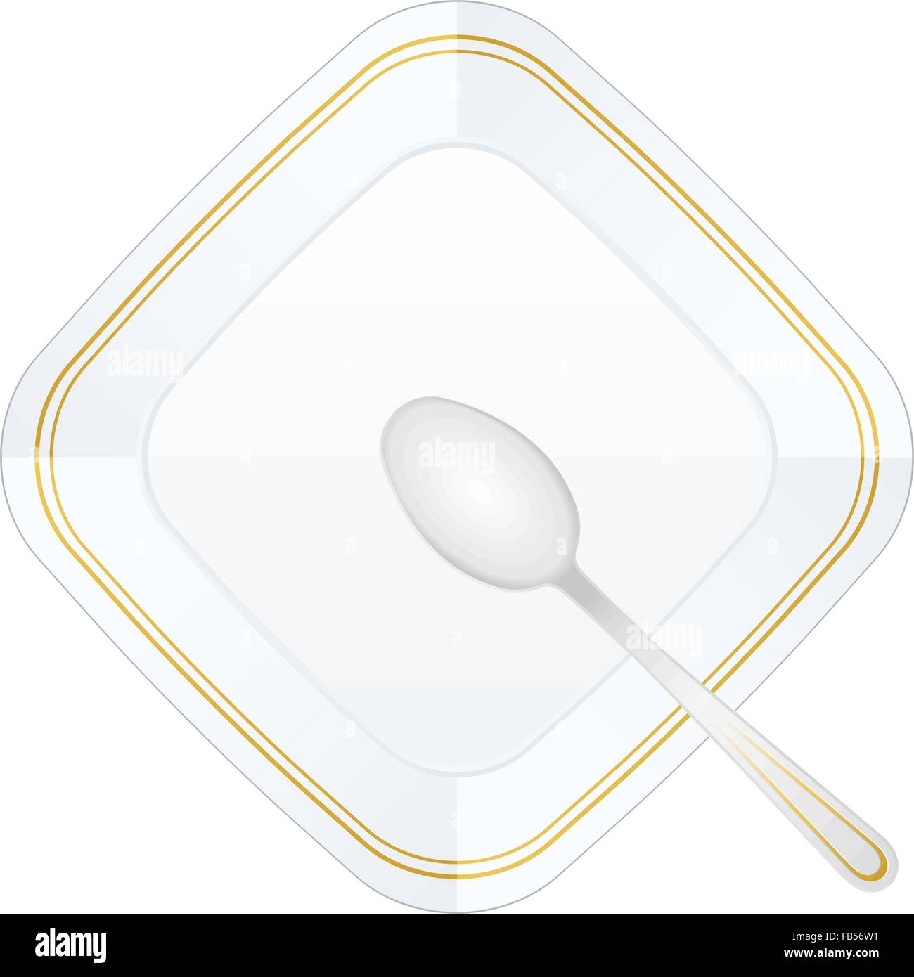 Empty white plate with spoon. Vector illustration Stock Vector Image ...