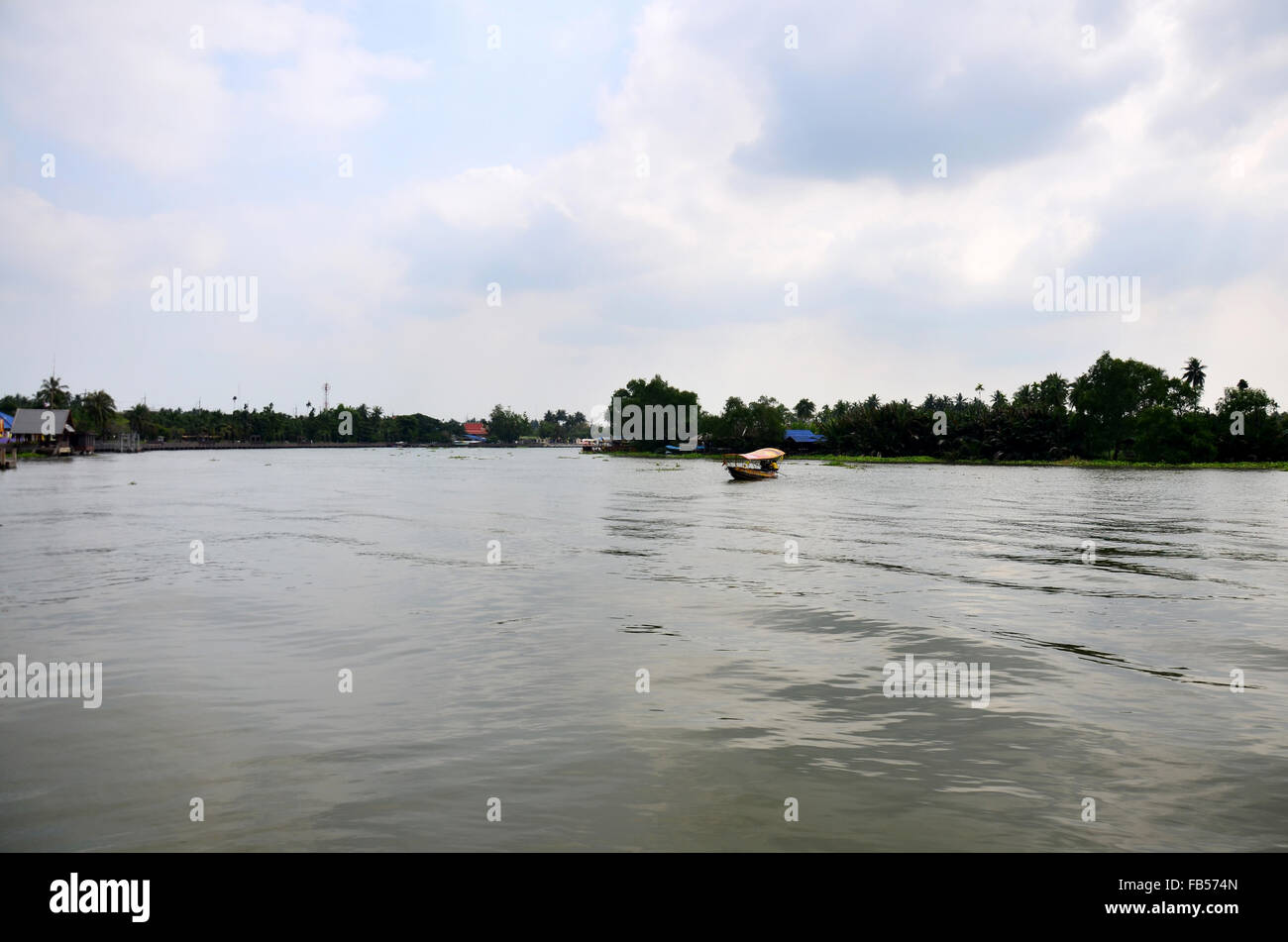 Boat In Mae Klong River Near Amphawa Floating Market In Samut