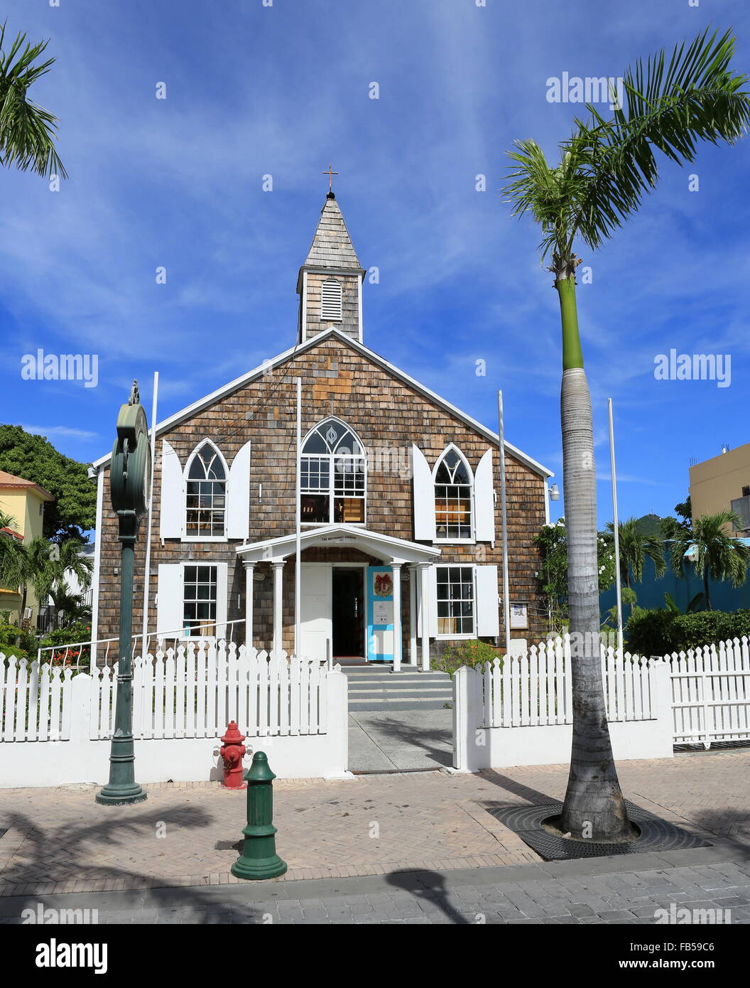 The Baptist Church on Front Street in Philipsburg, the capital of Sint Maarten in the Netherlands Antilles in the Caribbean Stock Photo