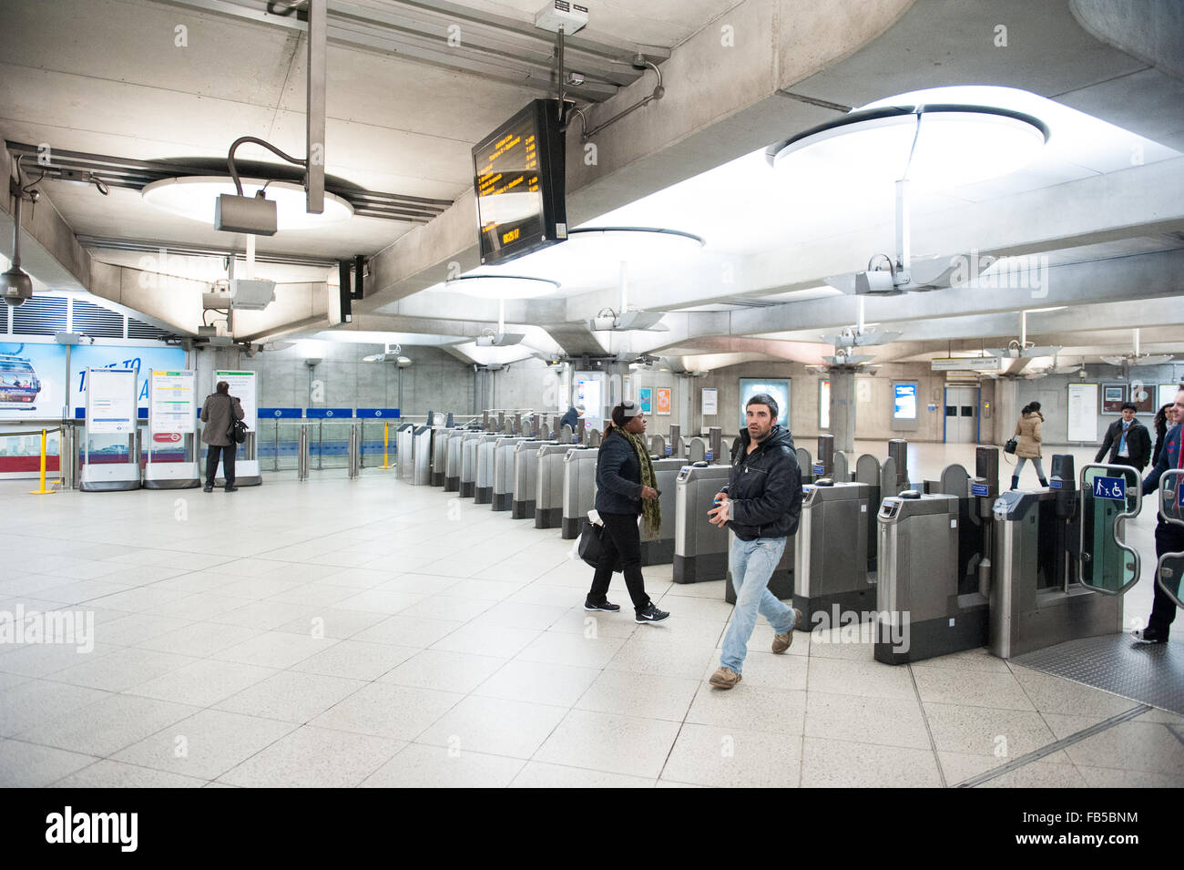 Ticket hall at Westminster Underground Station in London Stock Photo