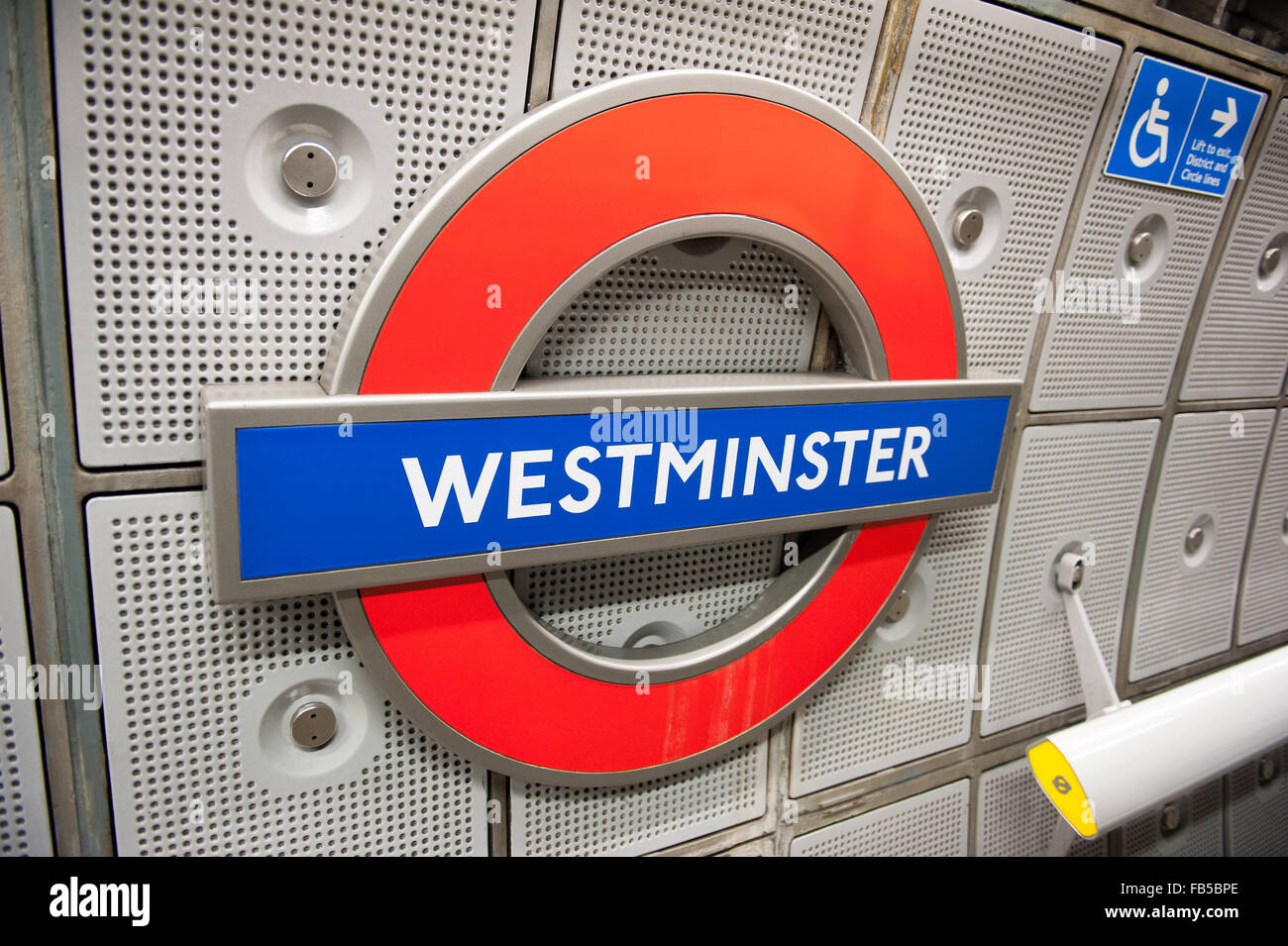 Westminster London Underground tube station in London. Stock Photo