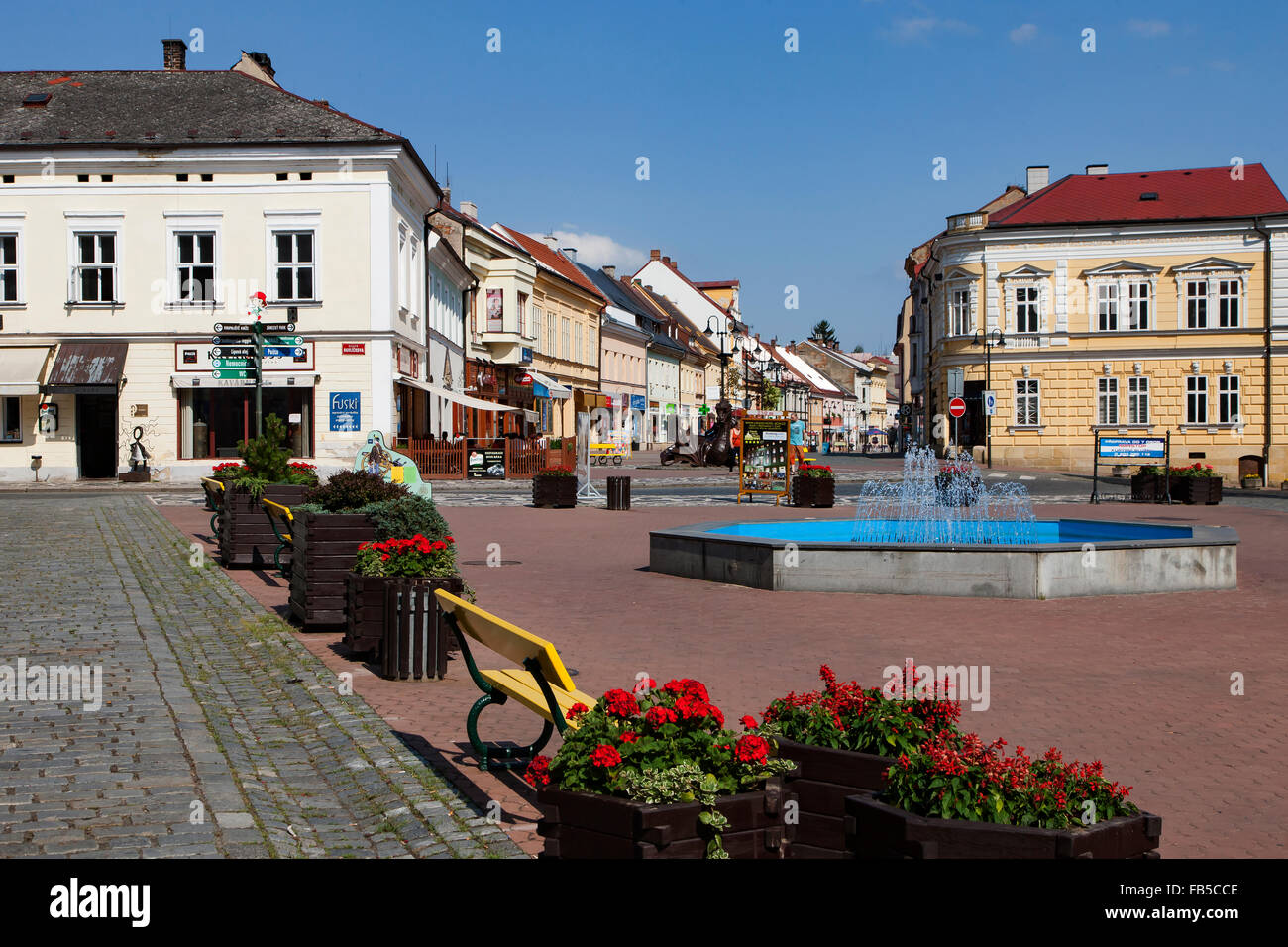 The business street in the town Jicin in the Czech Republic Stock Photo