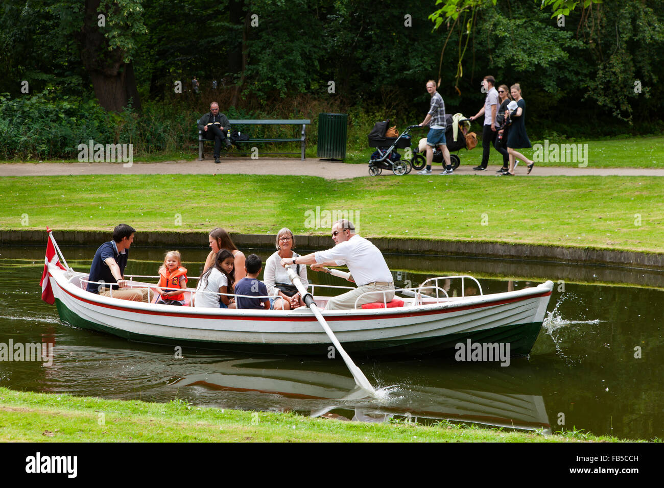 Cruise in a rowboat in Frederiksberg Garden, Copenhagen, Denmark Stock Photo