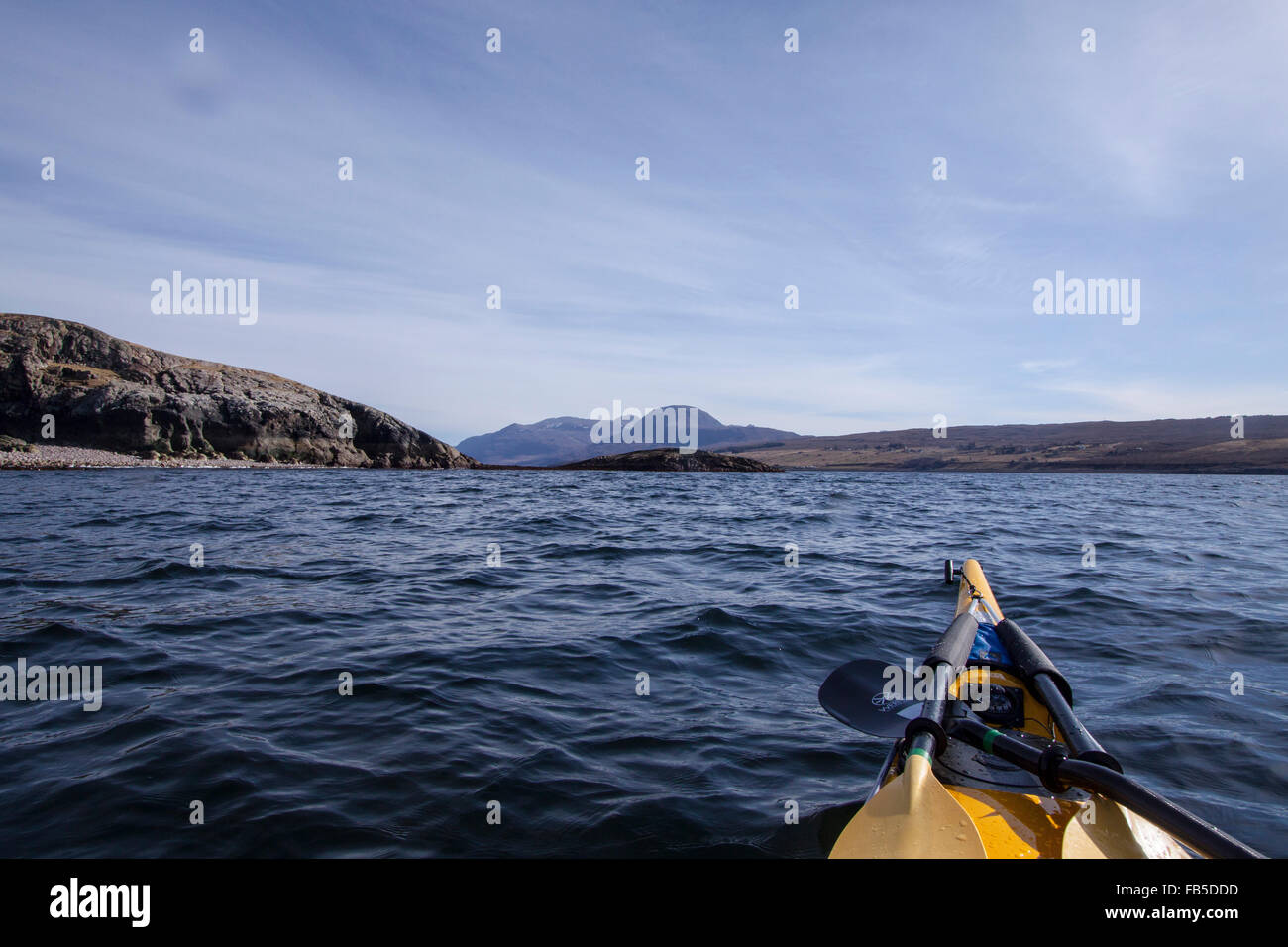 Sea kayaking on Little Loch Broom Stock Photo