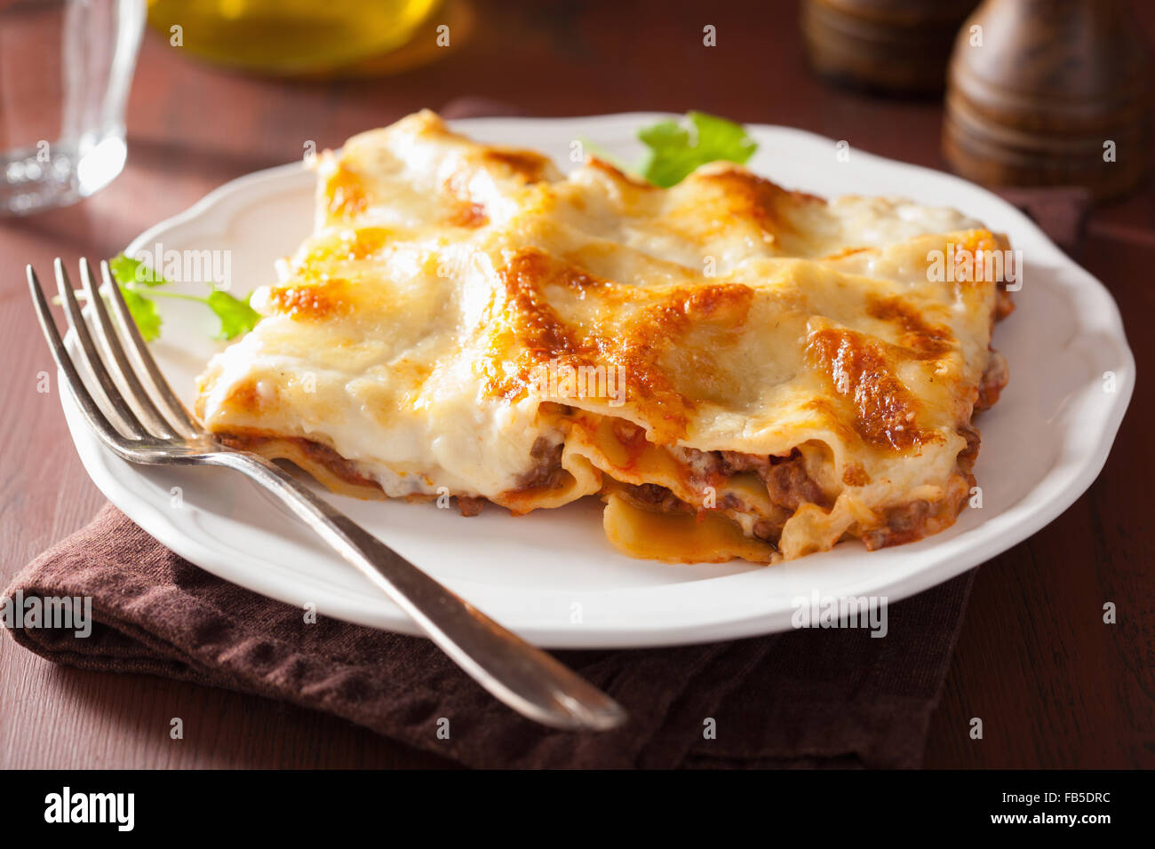 homemade italian lasagna on plate Stock Photo Alamy