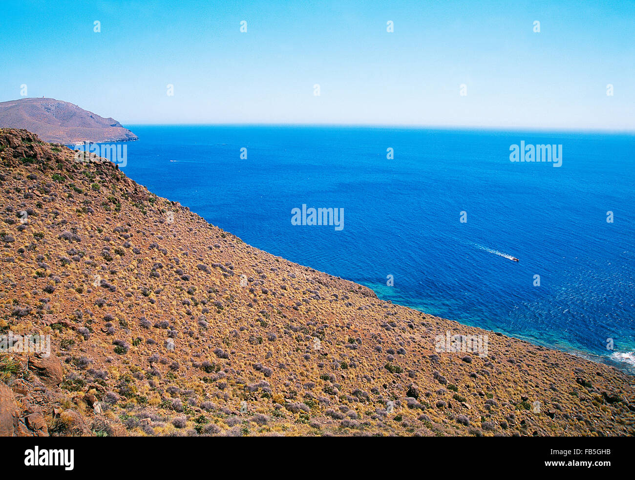 Coastline. Cabo de Gata-Nijar Nature Reserve, Almeria province, Andalucia, Spain. Stock Photo
