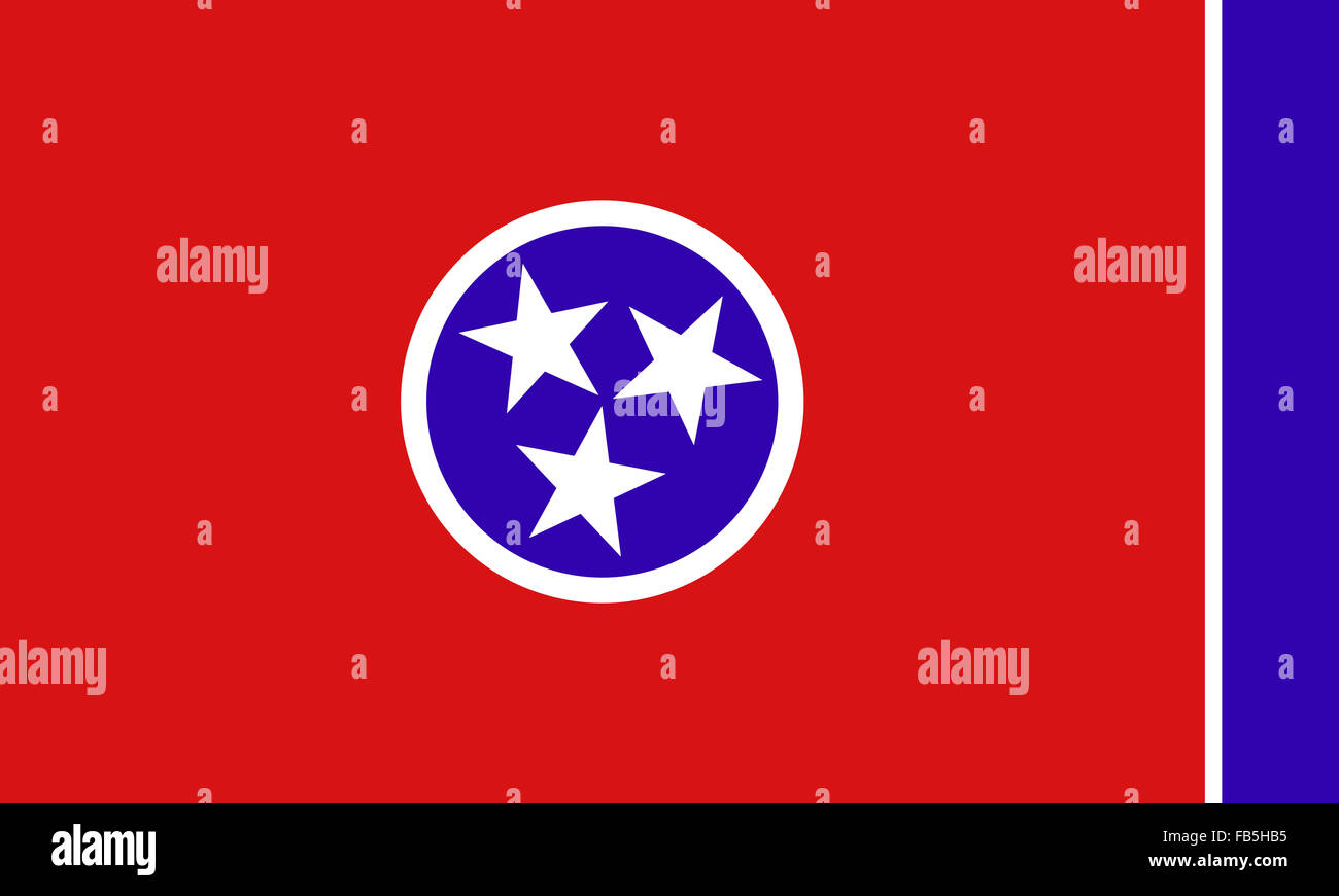 The state flag of Tennessee is a landlocked state in the South Eastern