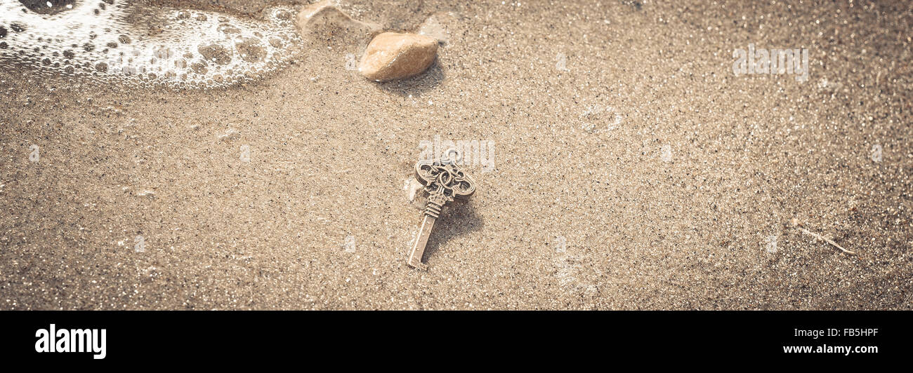 Key to the lake sand Stock Photo