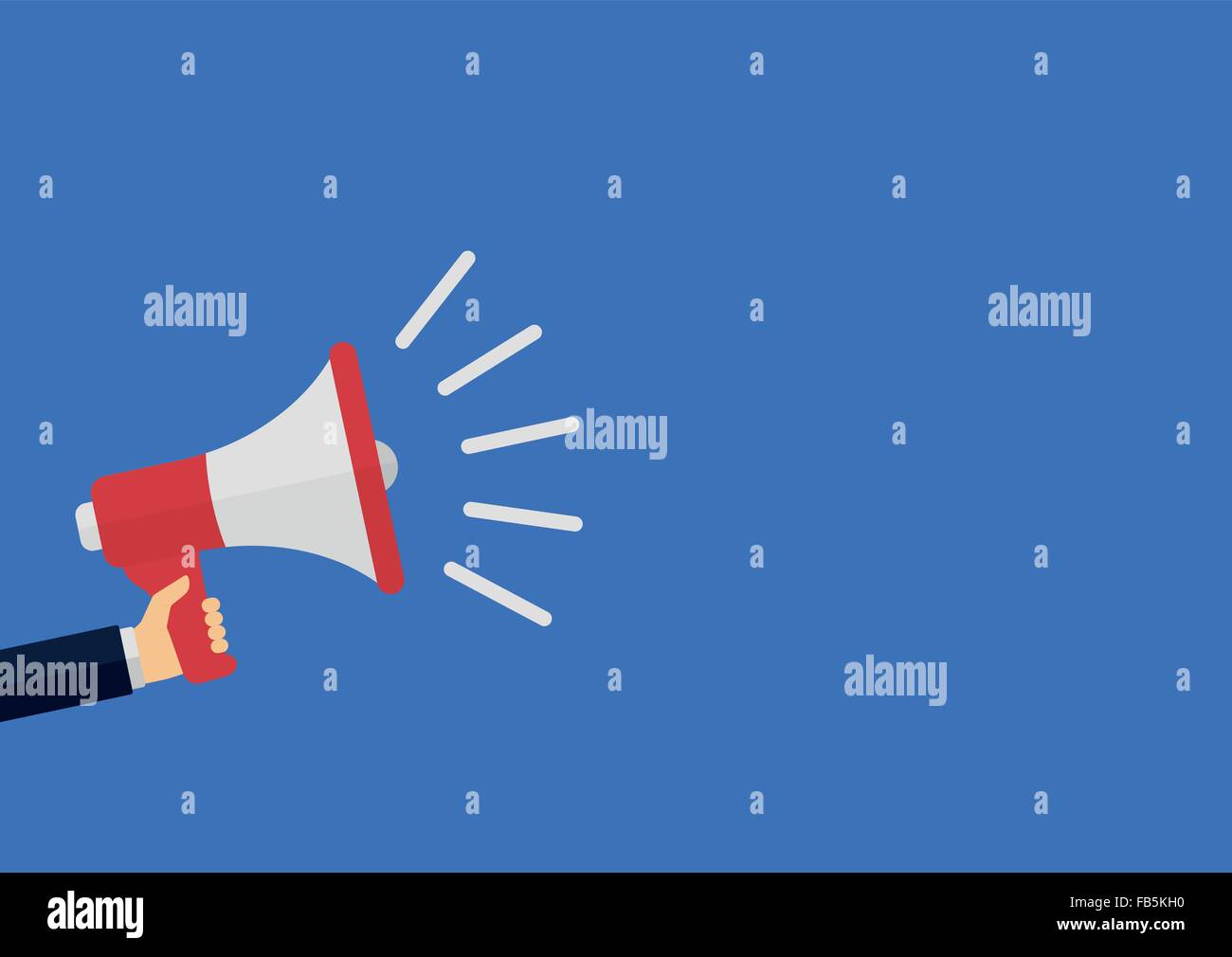 Vector illustration of a megaphone in his hand Stock Vector Image & Art ...