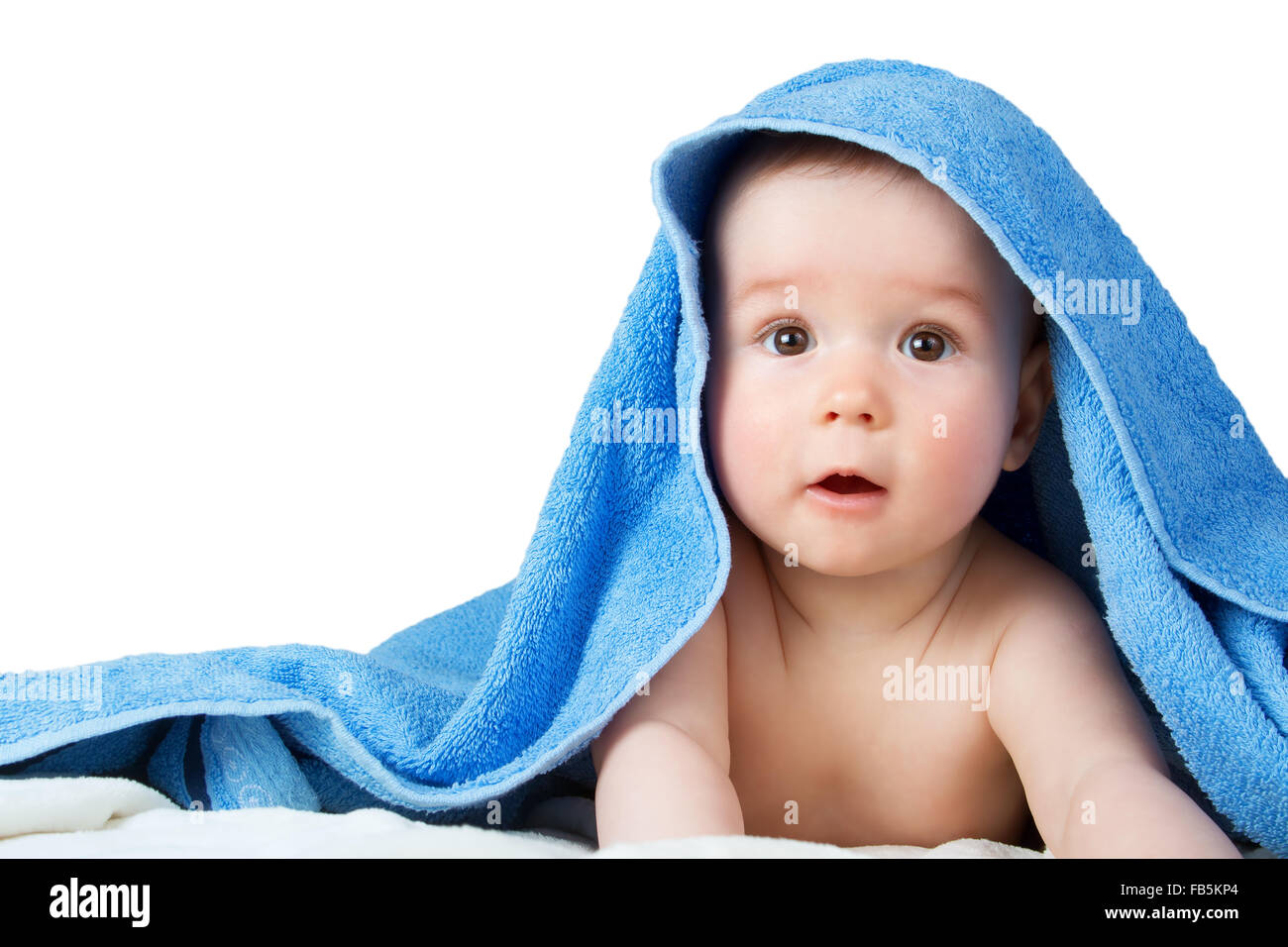Cute baby in a towel Stock Photo Alamy