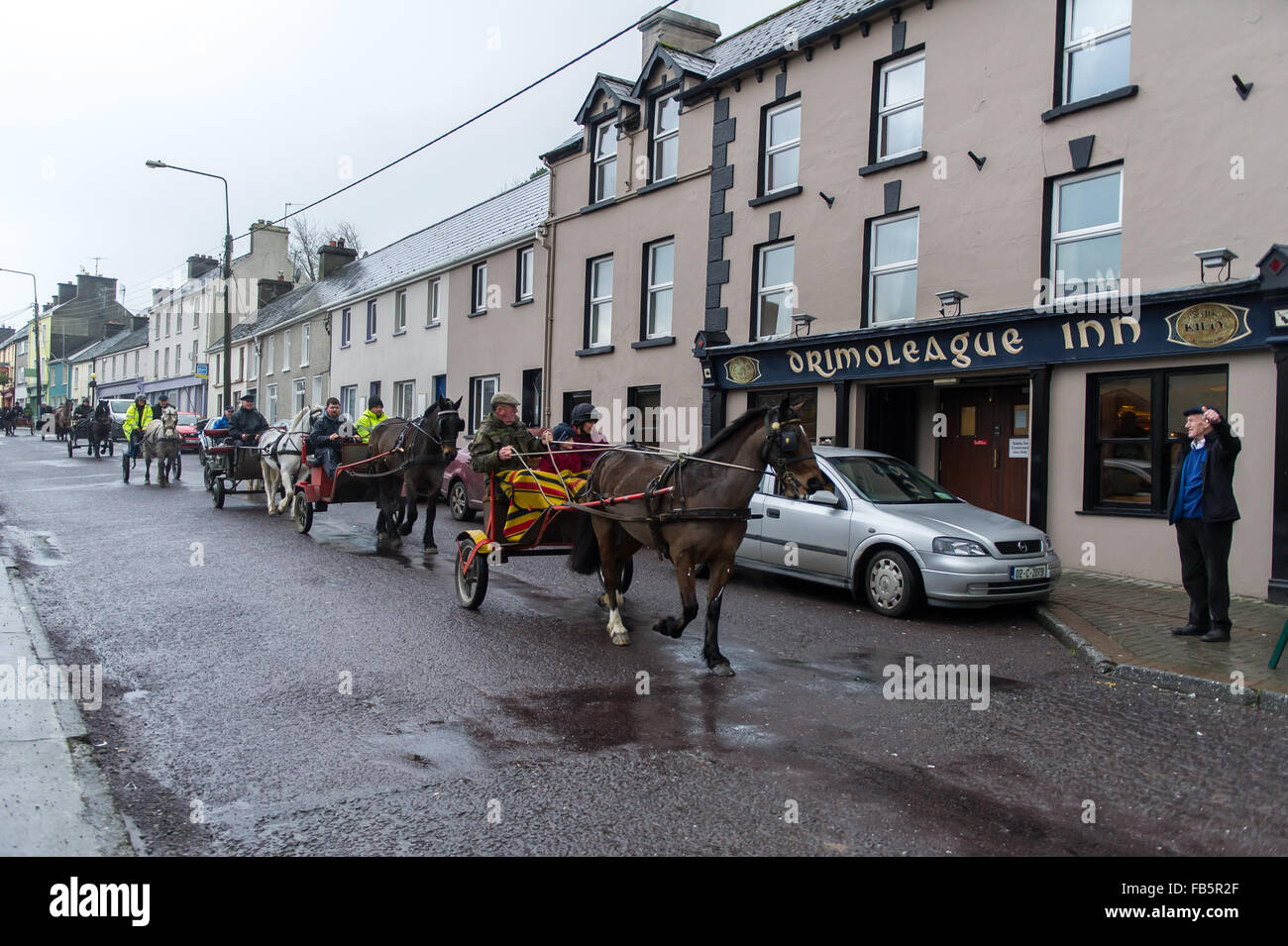 Drimoleague, Ireland. 10th January, 2016. A spectator gives the thumbs