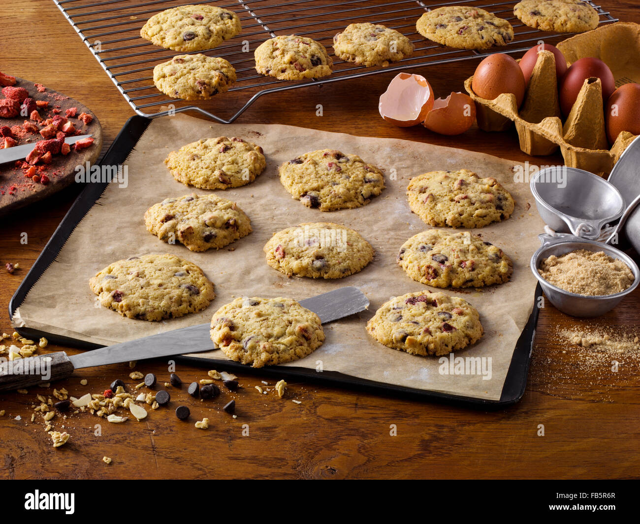 Granola crunch cookies Stock Photo