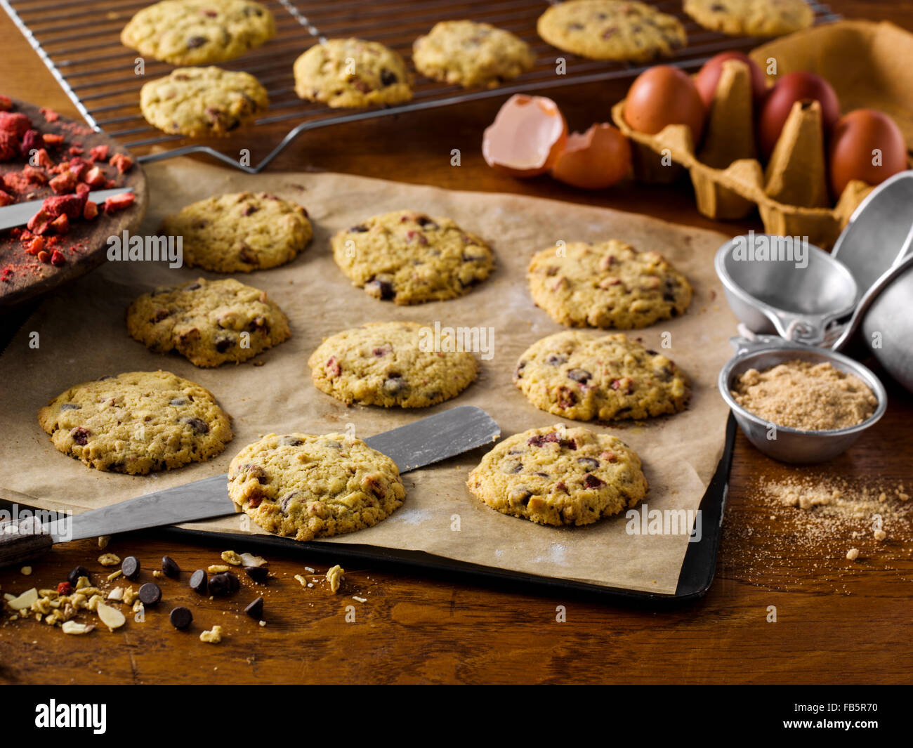 Granola crunch cookies Stock Photo