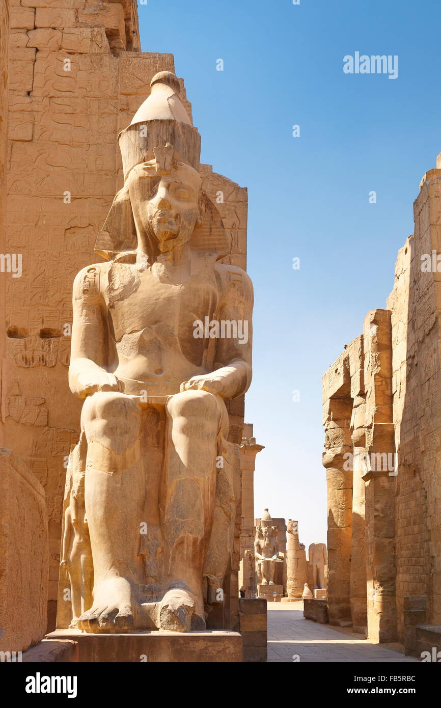 Luxor - Pharaoh Rameses II Statue in Luxor Temple, Egypt Stock Photo ...