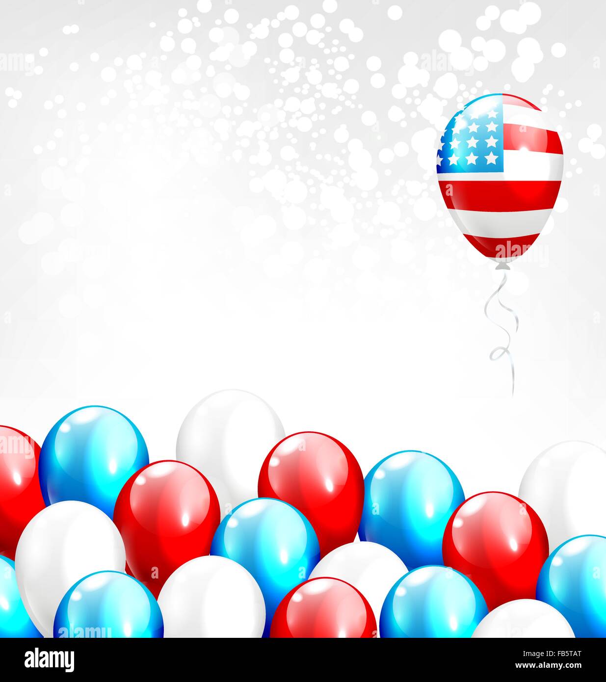 Balloons in national USA colors on grayscale Stock Vector