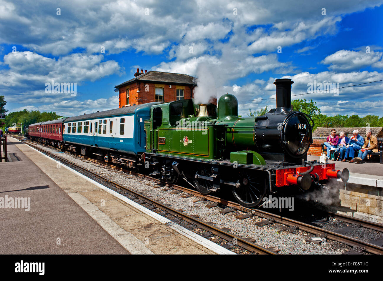 14xx Class No 1450 at North Weald station on the Epping Ongar Railway Stock Photo
