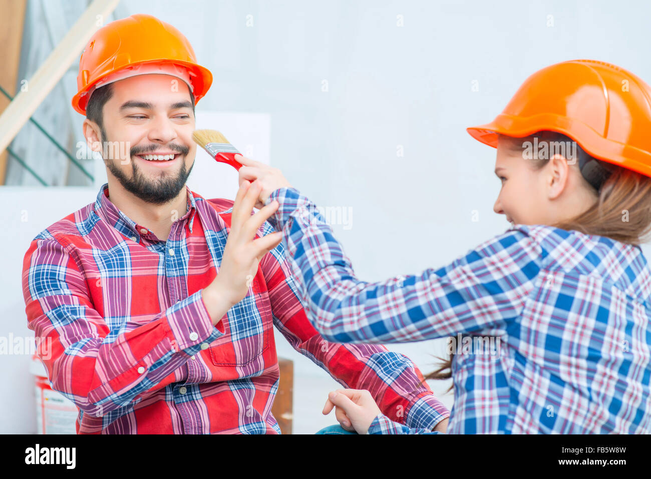Pleasant couple having fun Stock Photo - Alamy