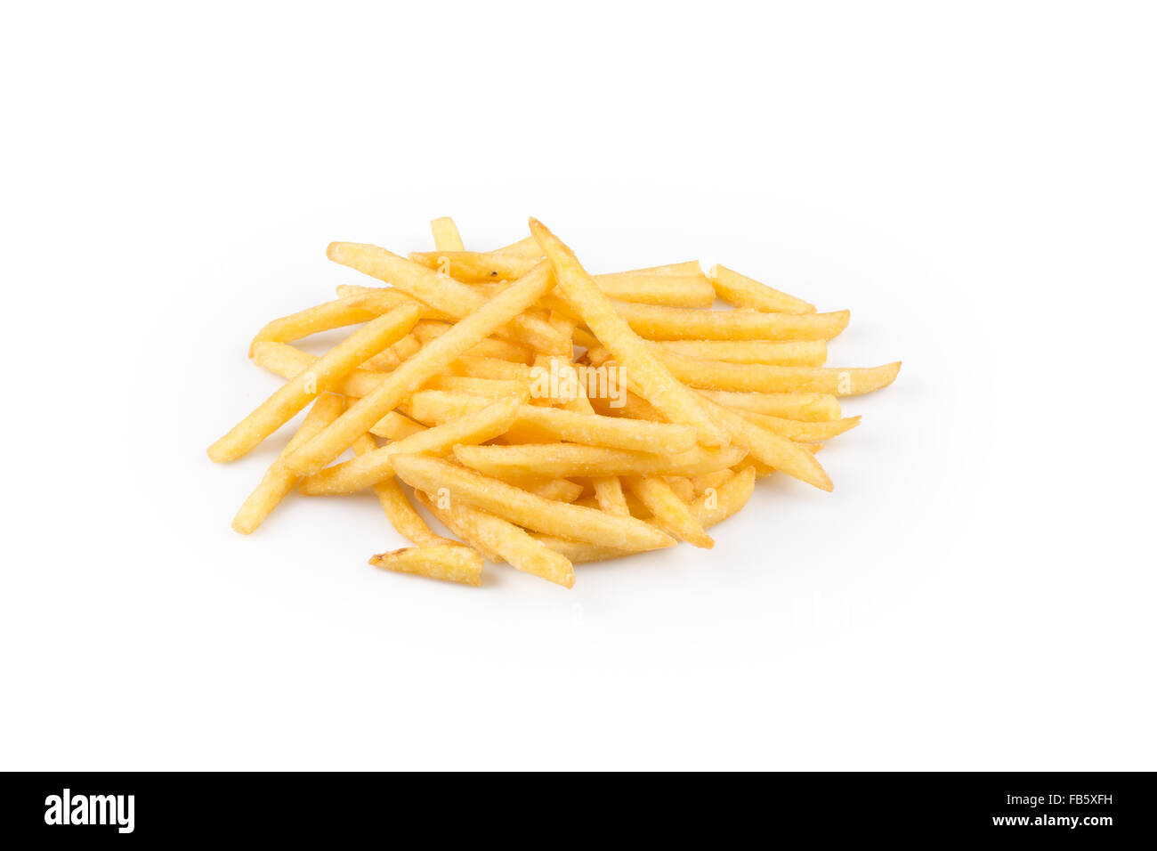 heap of french fries isolated on white background Stock Photo