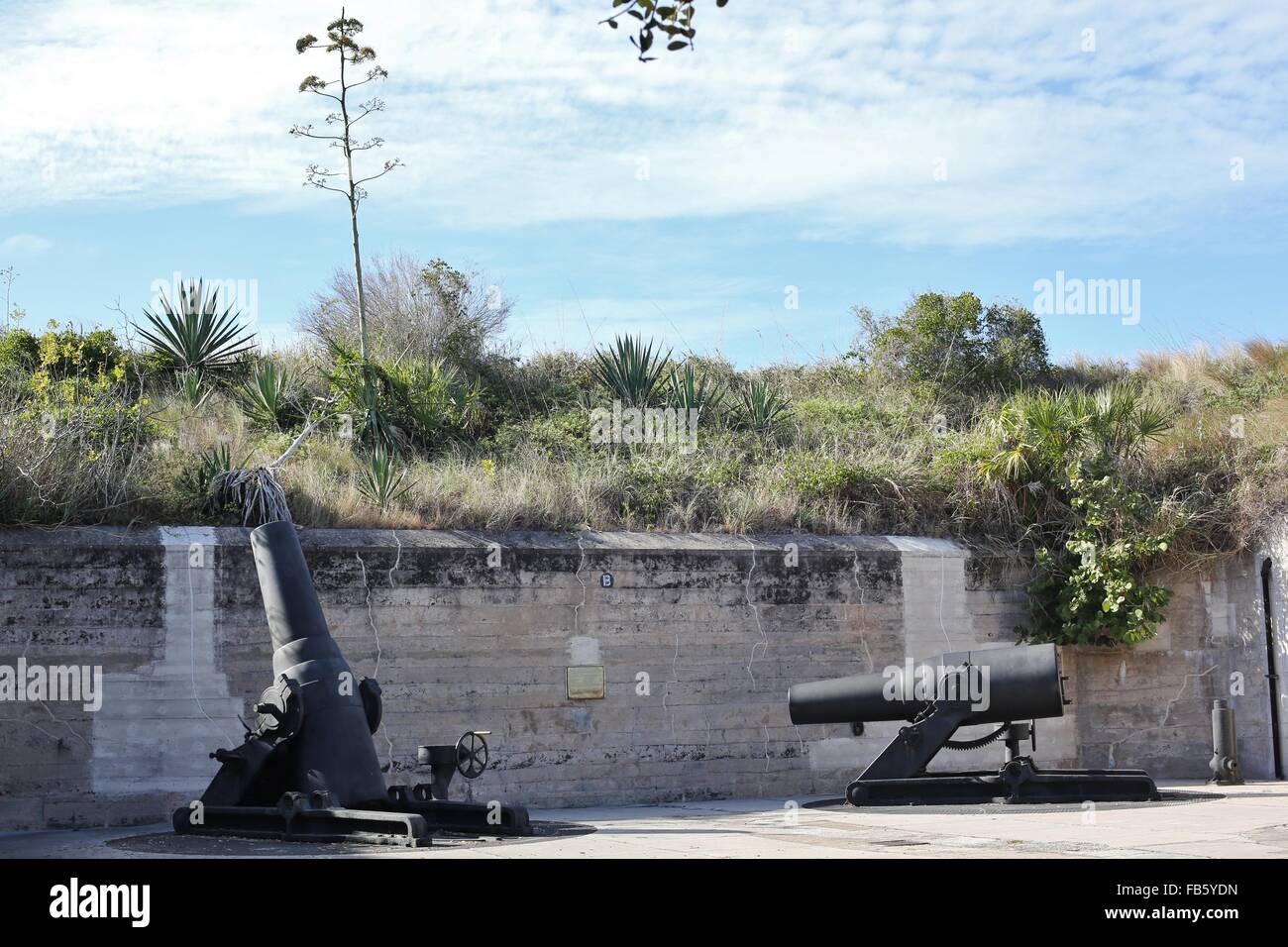 Cannons at Fort De Soto park in St. Petersburg, Florida. Stock Photo