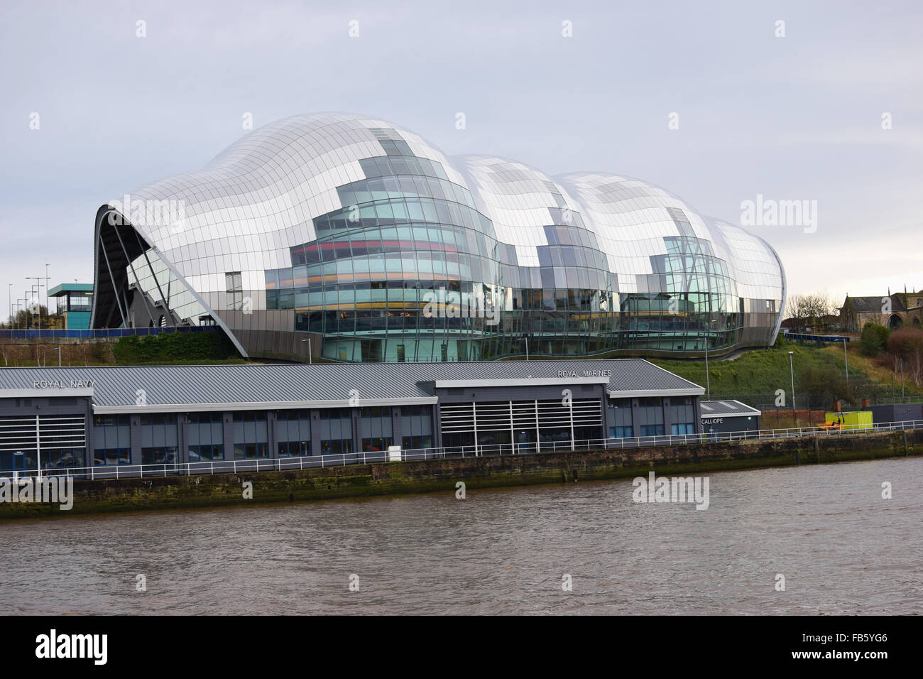 The Sage concert venue and music centre in Gateshead, on the banks of the river Tyne, North East England. Stock Photo