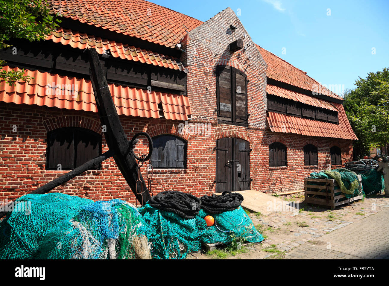 Fishing house, Burgstaaken, Fehmarn island, Baltic sea coast, Schleswig-Holstein, Germany Stock Photo