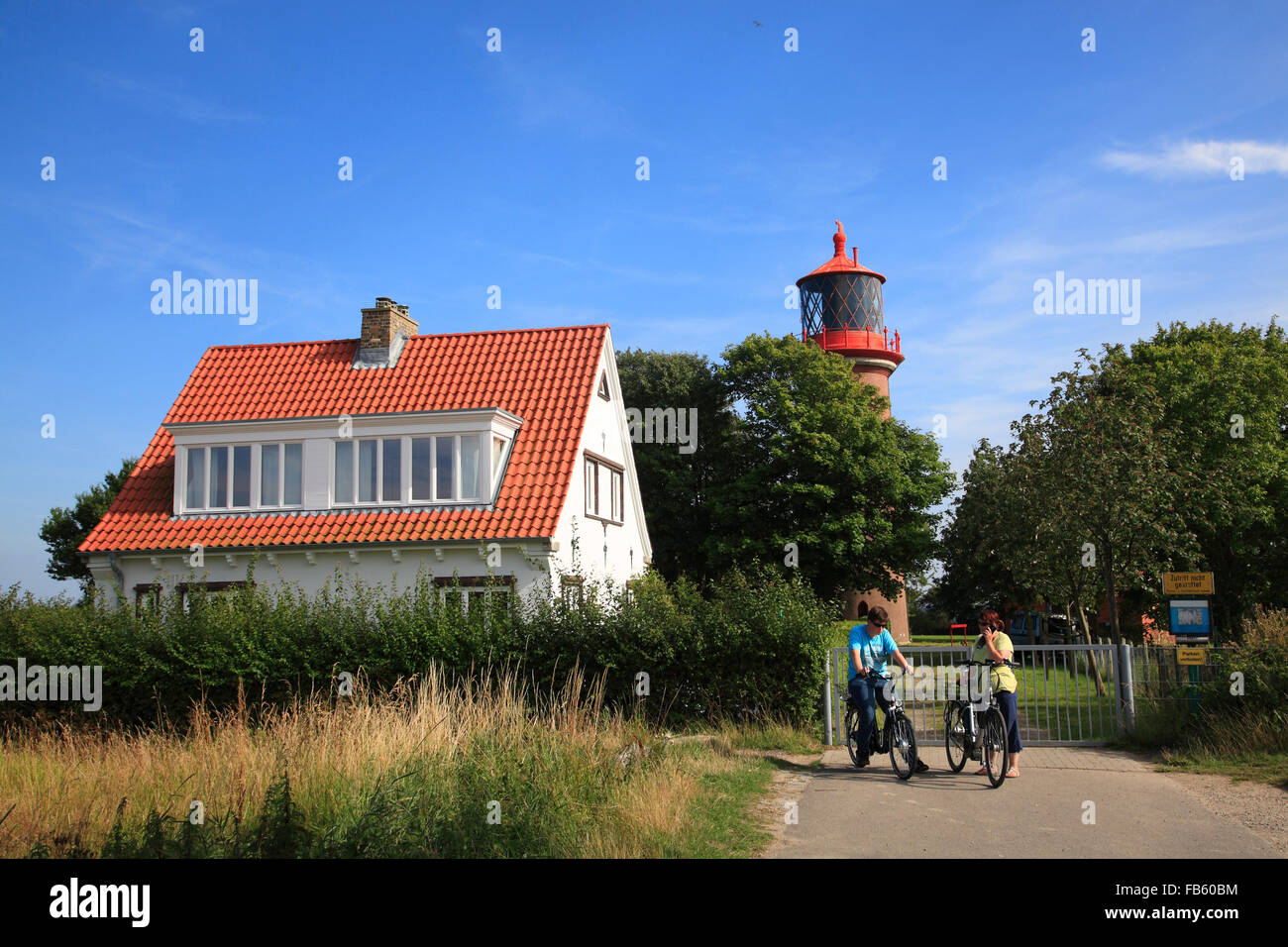 Staberhuk Lighthouse, Fehmarn island, Baltic sea coast, Schleswig-Holstein, Germany Stock Photo