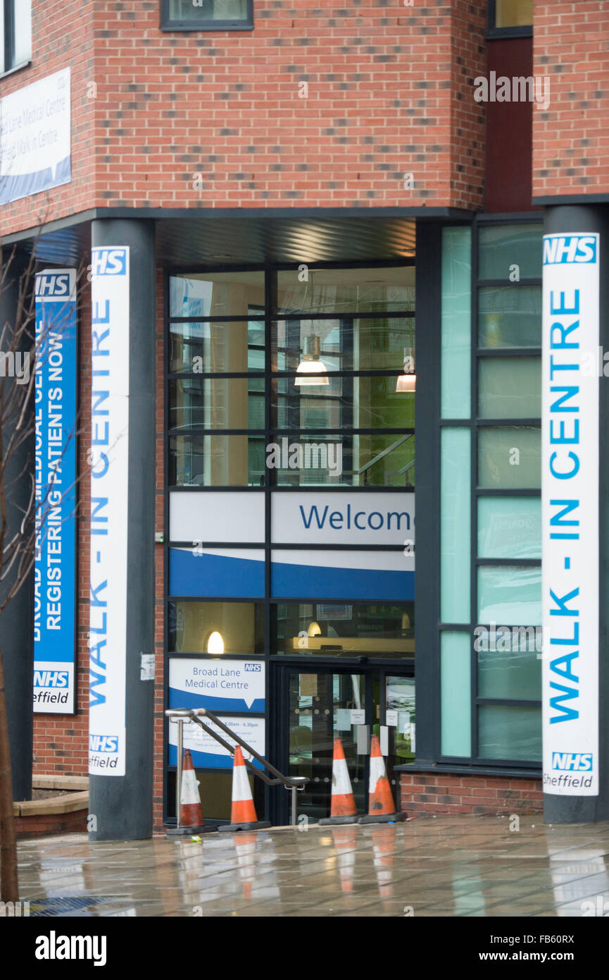 NHS walk in centre on Broad Lane in Sheffield Stock Photo