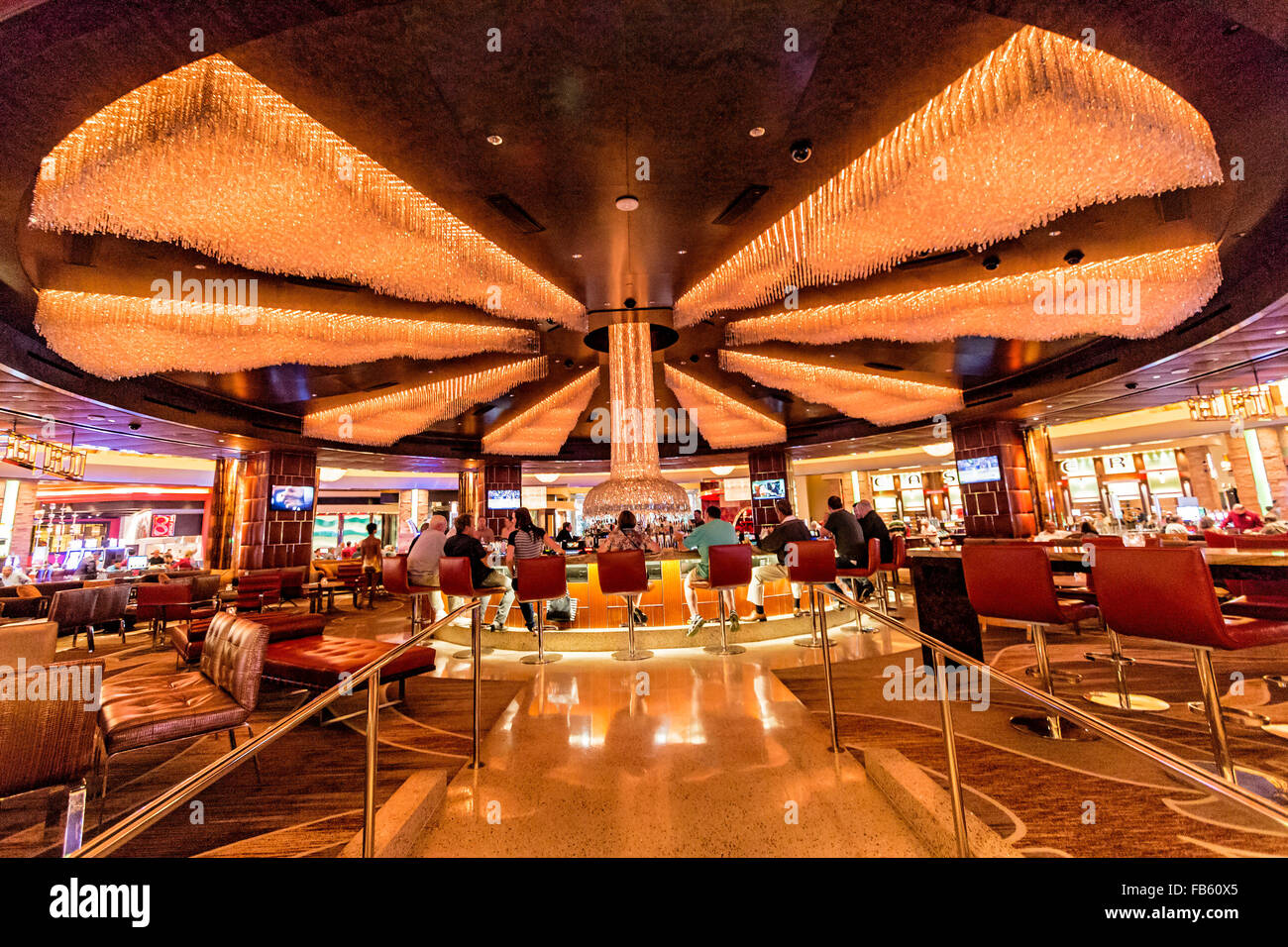 Lucky Bar with its 1.6 million crystals in the chandelier at Red Rock Casino  Resort & Spa, Las Vegas, Nevada, USA Stock Photo - Alamy