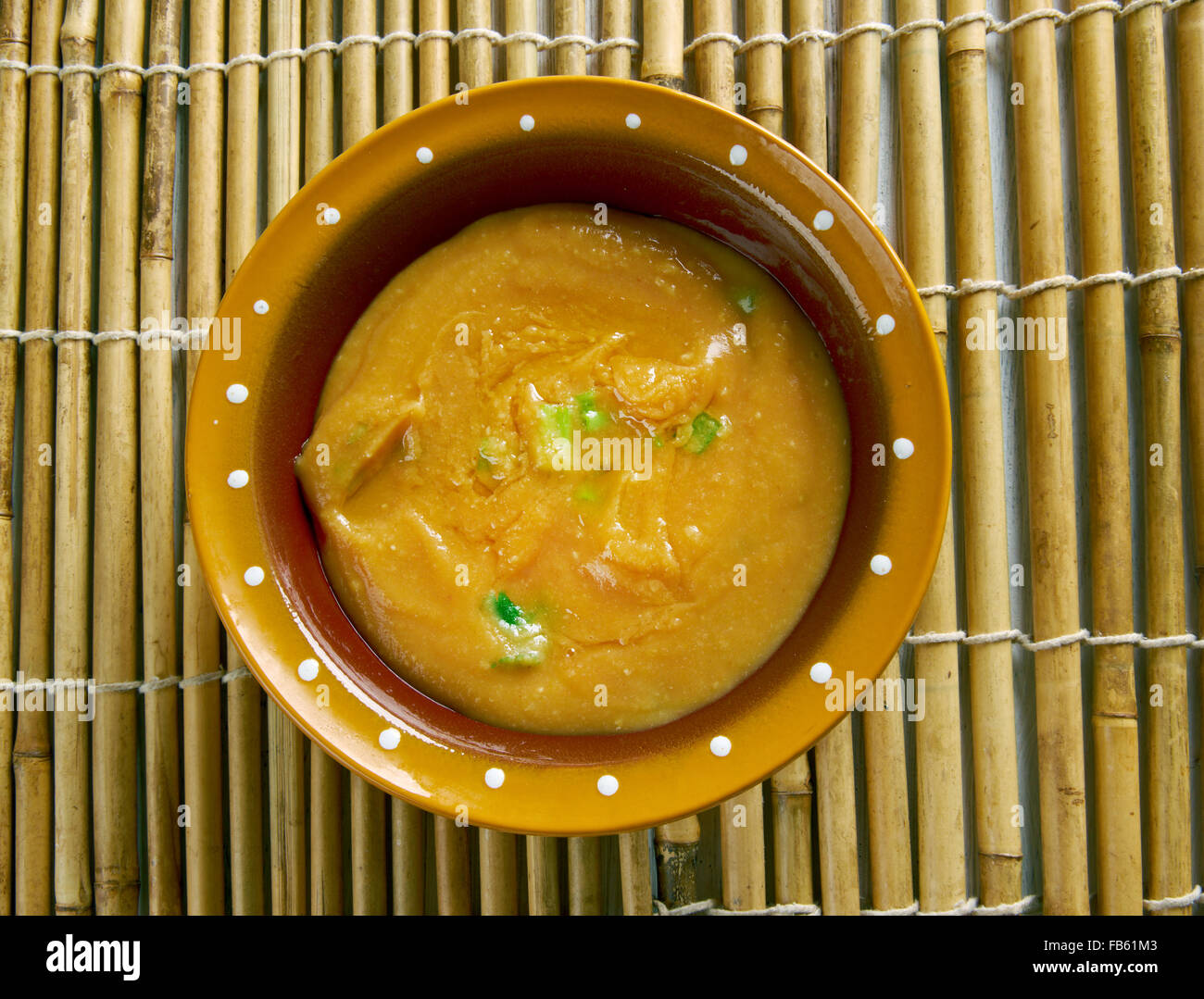 Shiro homogeneous stew ingredient is powdered chickpeas.Eritrean cuisine Stock Photo