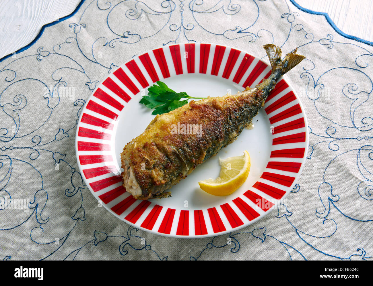 Sardalya Tava - Turkish grilled sardines. Stock Photo