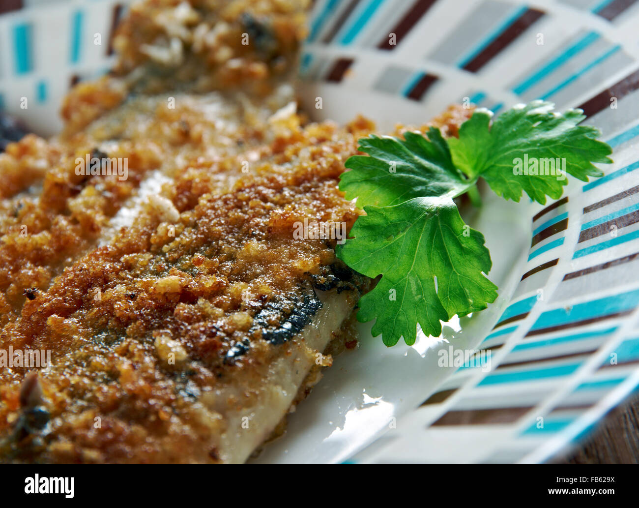 Scottish Herring . Fried fish in Oatmeal Stock Photo Alamy