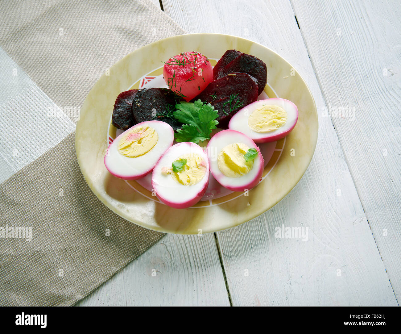 Pennsylvania Dutch Pickled Beets and Eggs.hard boiled eggs that are