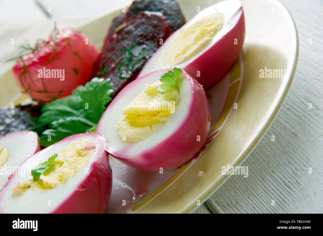 Pennsylvania Dutch Pickled Beets and Eggs.hard boiled eggs that are