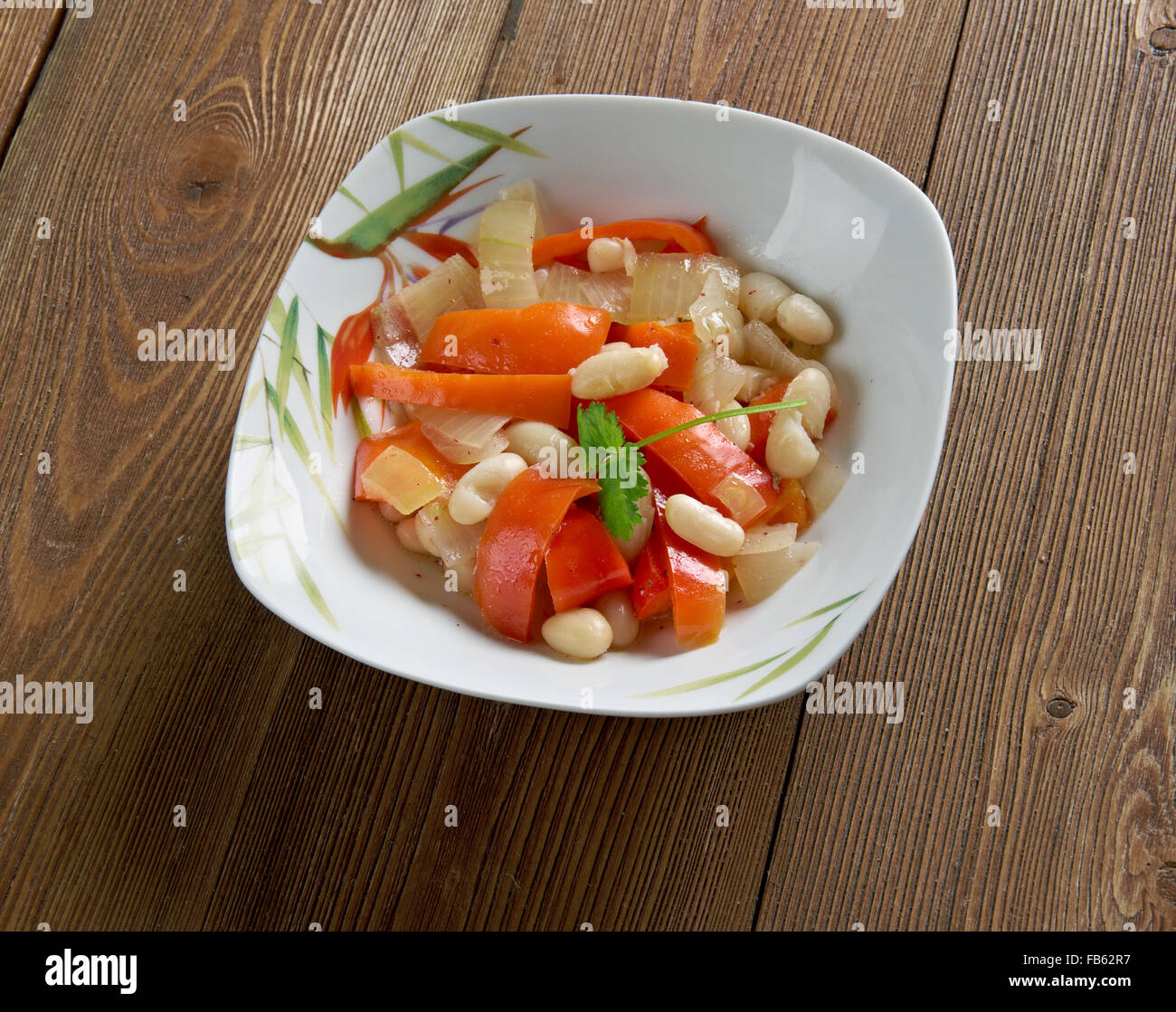 Lupia Plaki  - Armenian White Bean Plaki . Armenian Meza Stock Photo