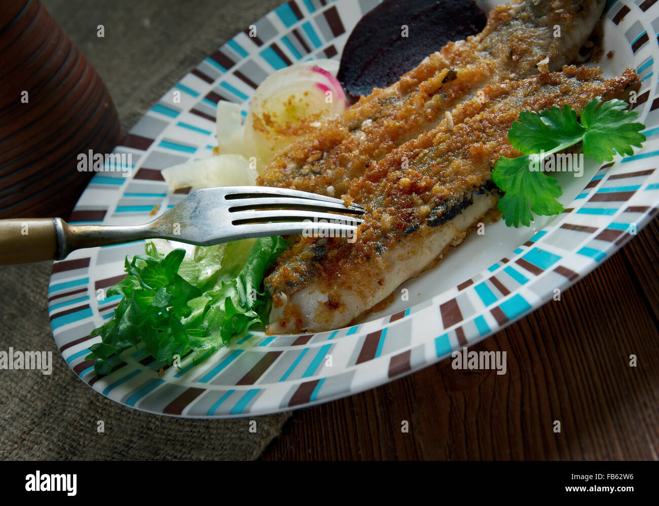 Scottish Herring . Fried fish in Oatmeal Stock Photo Alamy